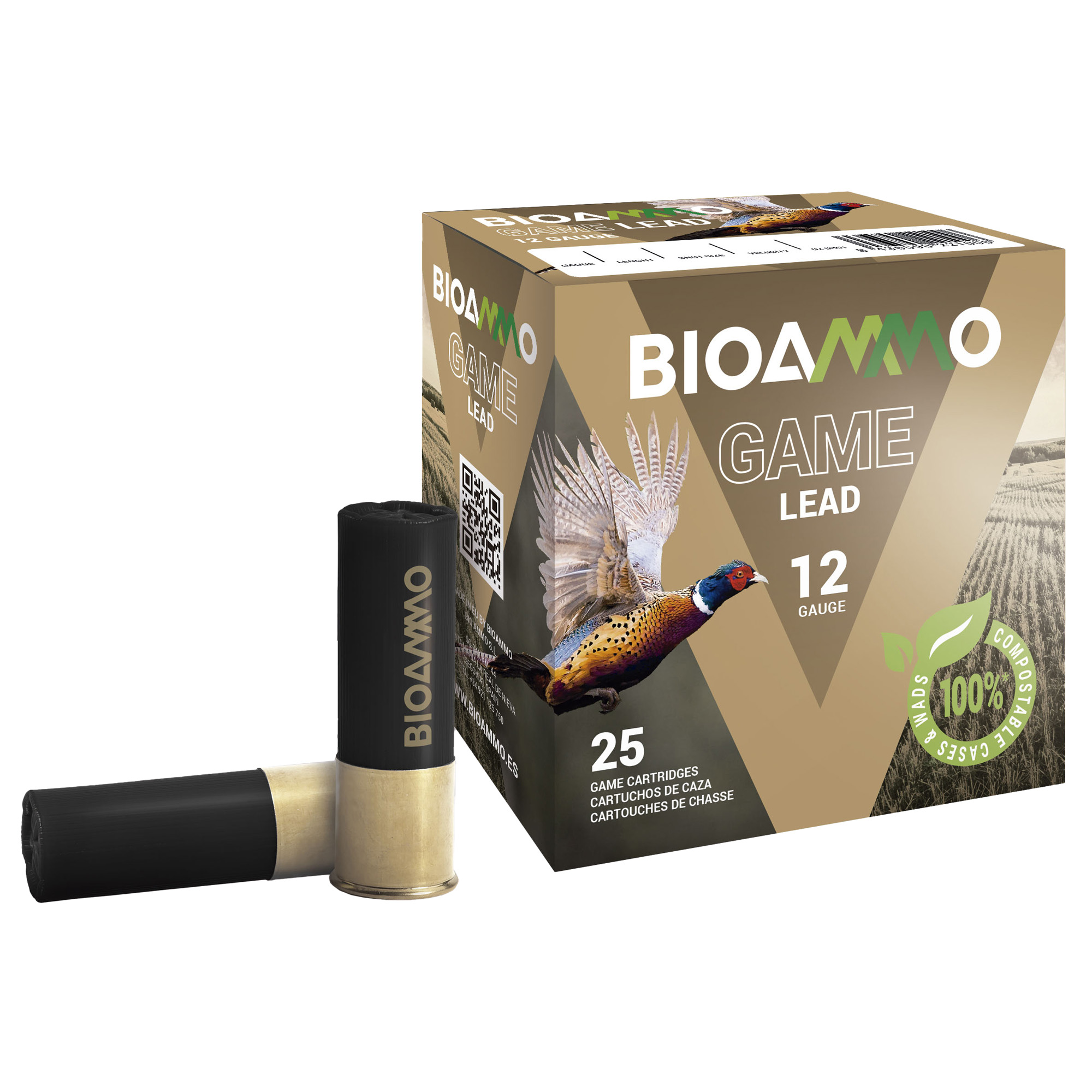 Winchester Bioammo HB Pheasant 12 Gauge Lead Shot 1 1/4 Ounce 25 Rounds