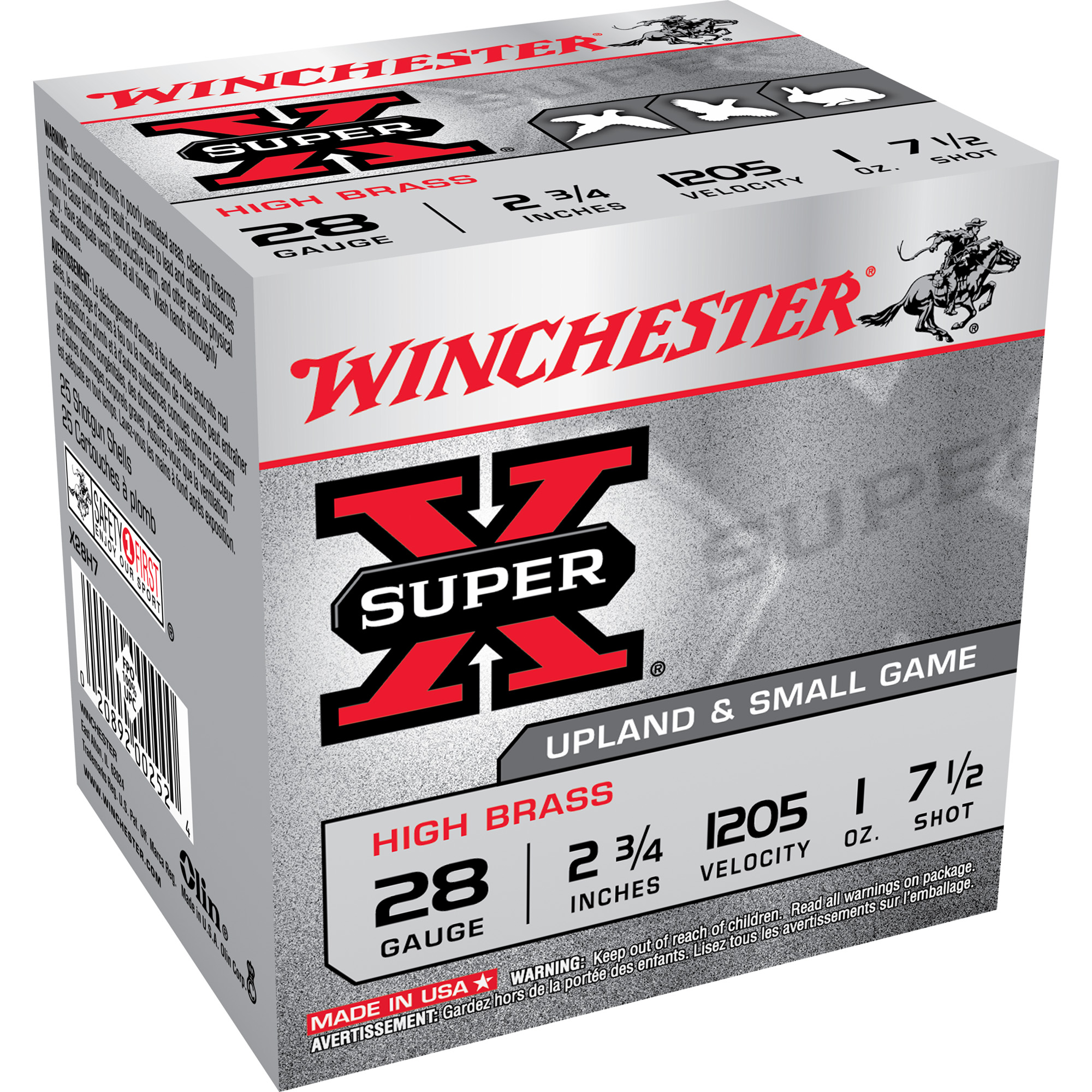 Winchester Super-X High Brass Heavy Game Load 28 Gauge Lead Shot 1 oz 25 Rounds