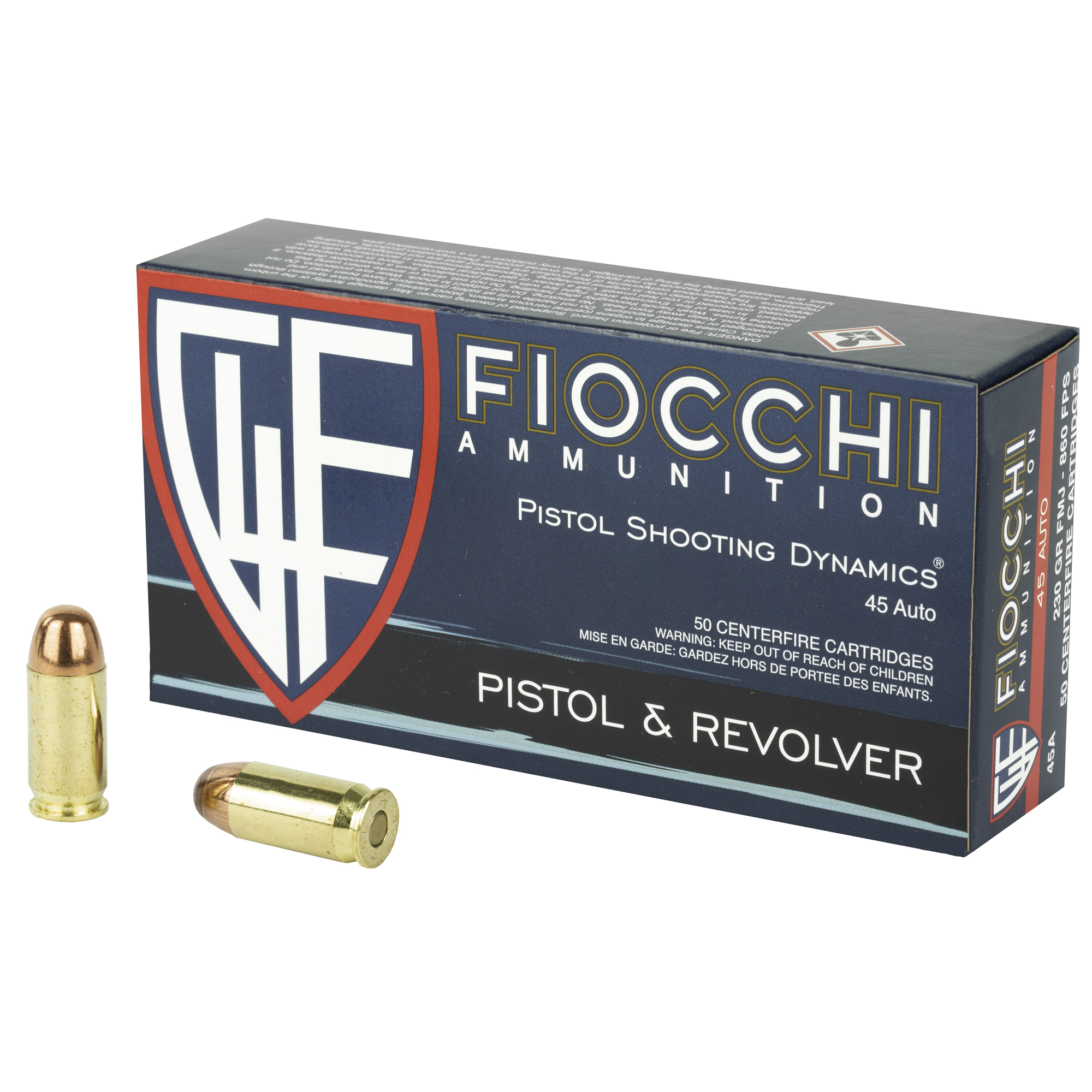 Fiocchi Range Dynamics 45 ACP Full Metal Jacket 230 Grain 50 Rounds