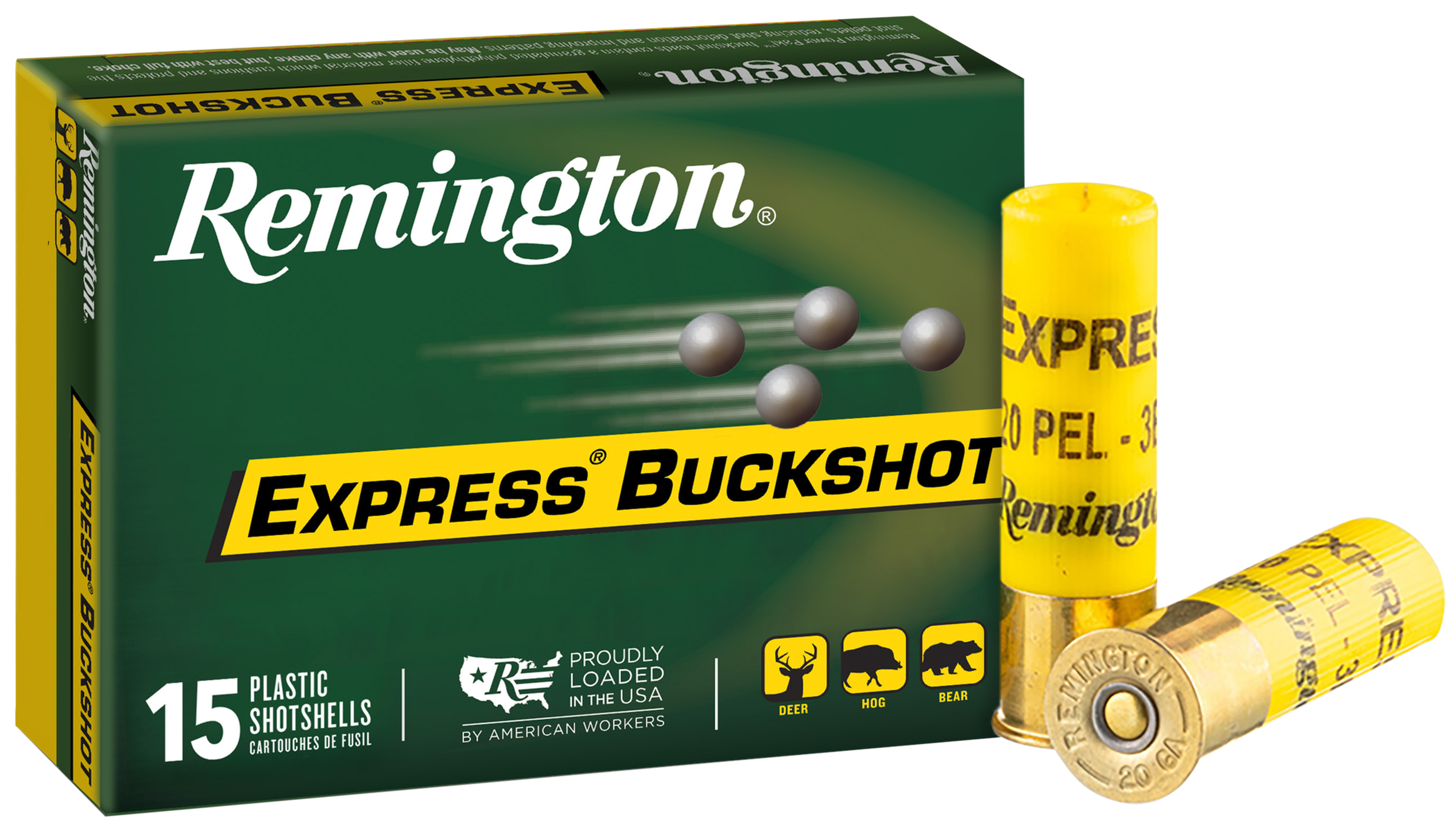 Remington Express 20 Gauge 3 Buck Shot 8 Pellets 15 Rounds