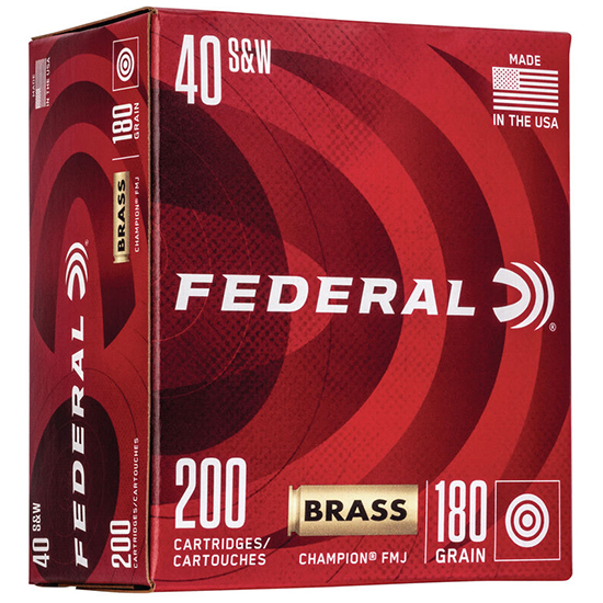 Federal Champion Training 40 S&W Full Metal Jacket 180 Grain 200 Rounds