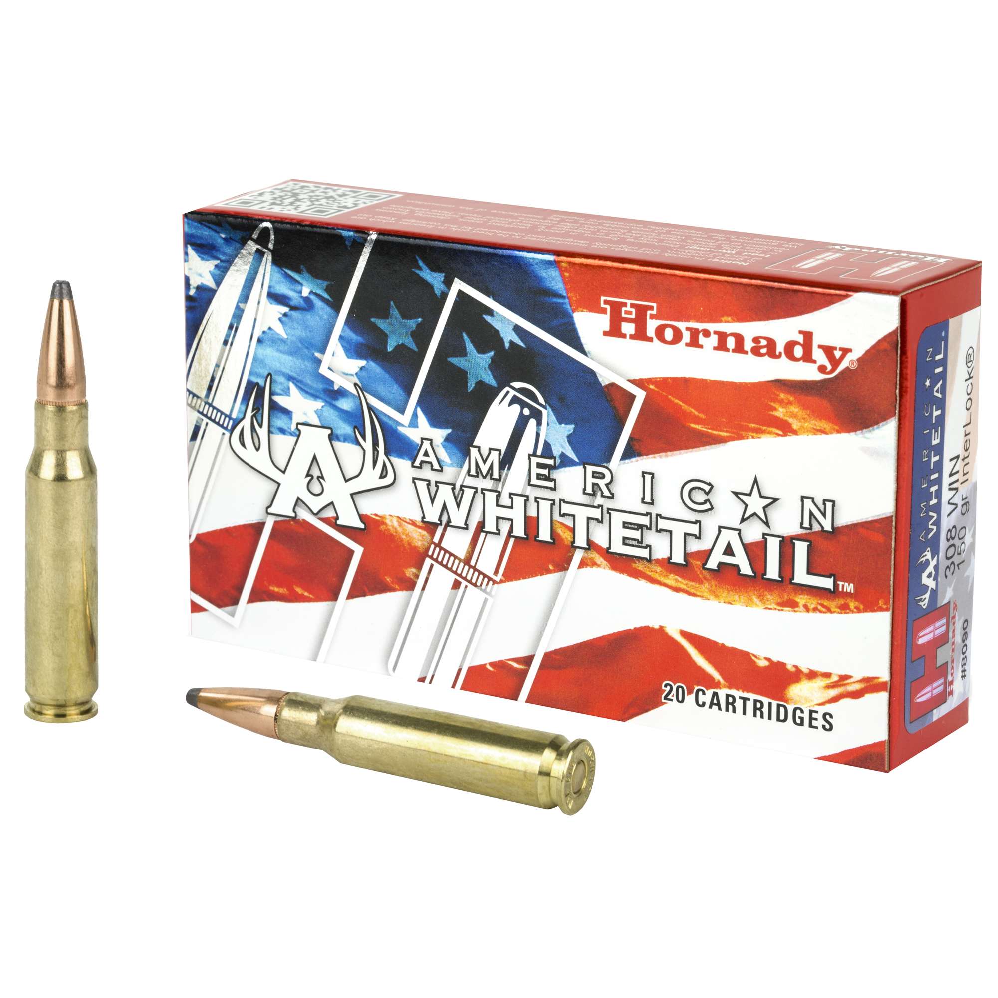 Hornady American Whitetail Rifle Ammo 308 Win 150 gr. InterLock Spire Point 20 rd.