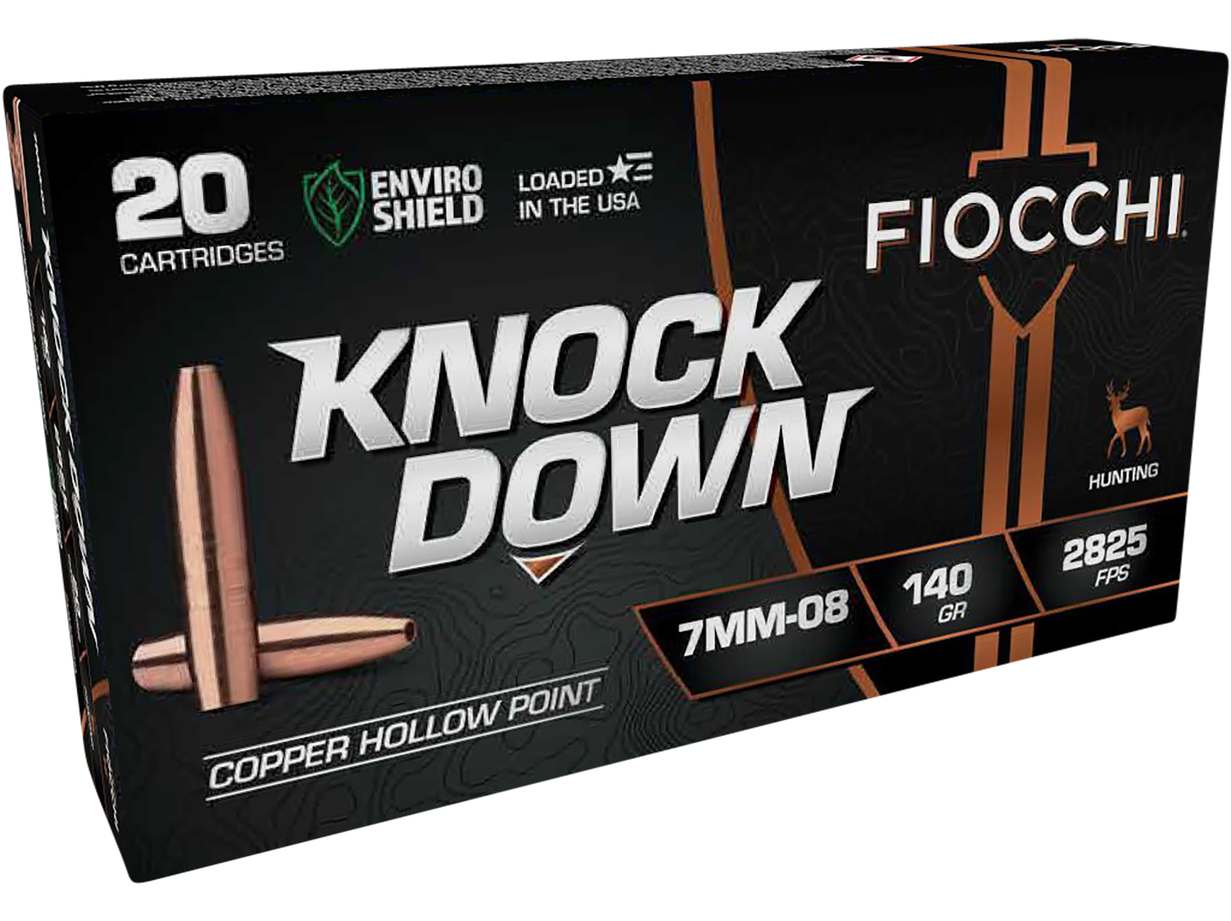 Fiocchi Knock Down 7mm-08 Remington Copper Hollow Point 140 Grain 20 Rounds