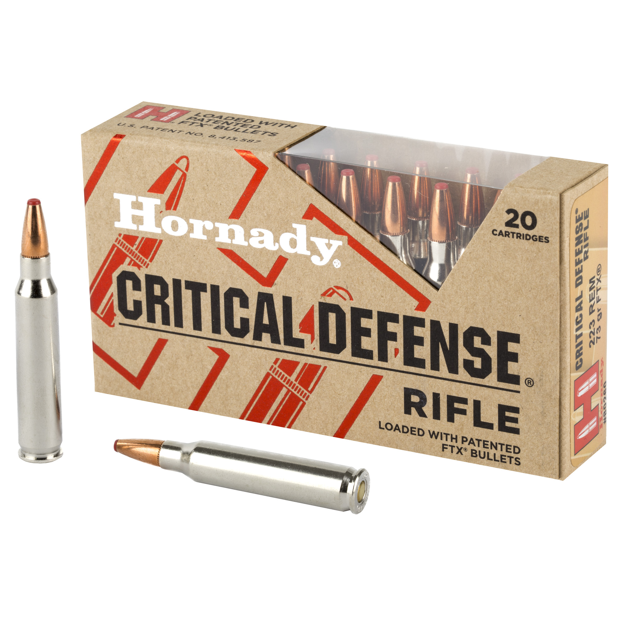 Hornady Critical Defense Rifle Ammo 223 Rem. 73 gr. FTX 20 rd.
