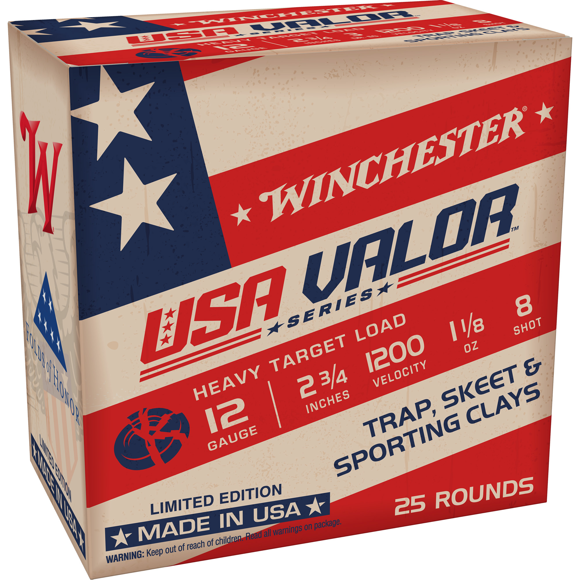 Winchester USA Valor 12 Gauge Shot #8 1-1/8 Ounce 25 Rounds
