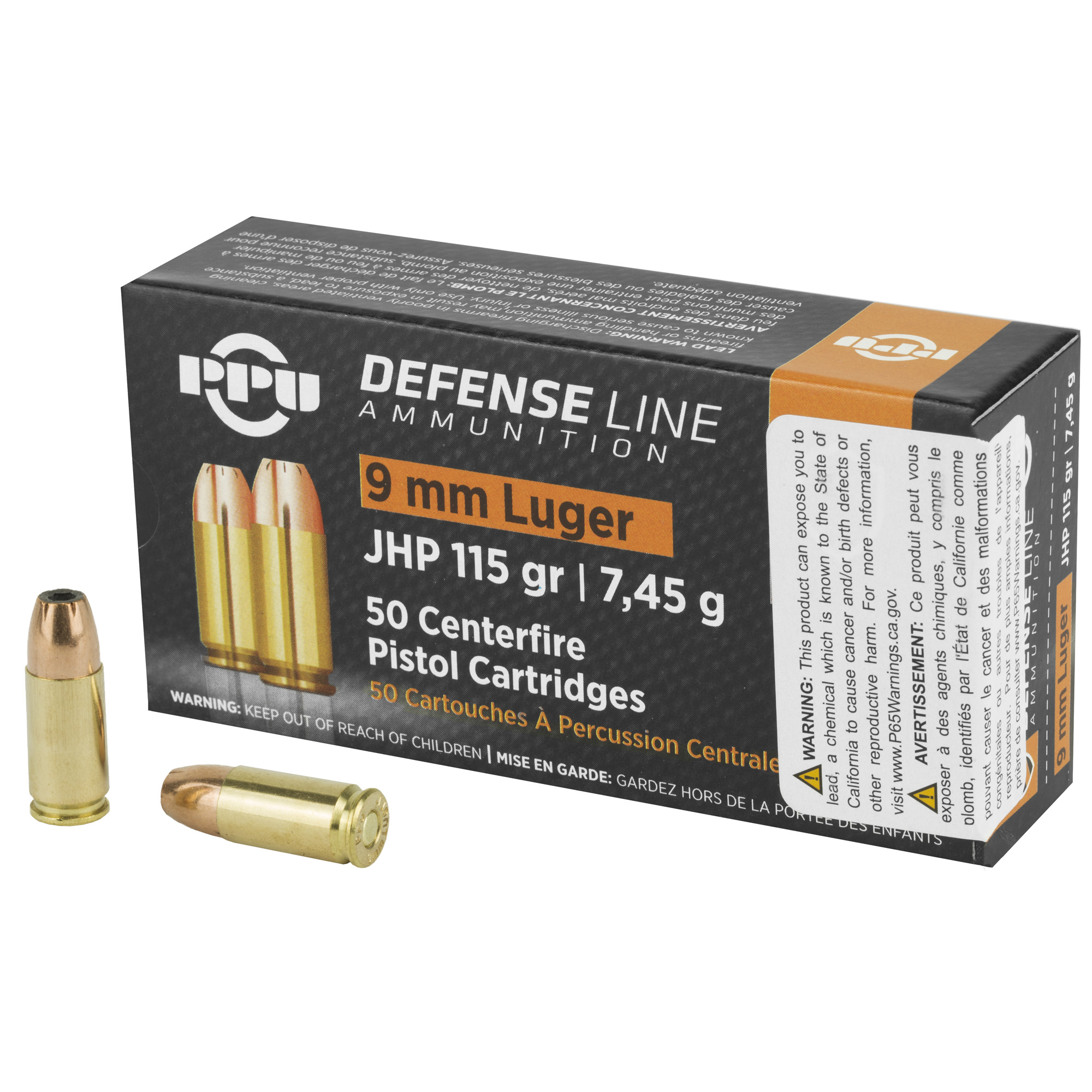 Prvi Partisan PPU PPD91 9mm Luger Jacketed Hollow Point 115 Grain 50 Rounds