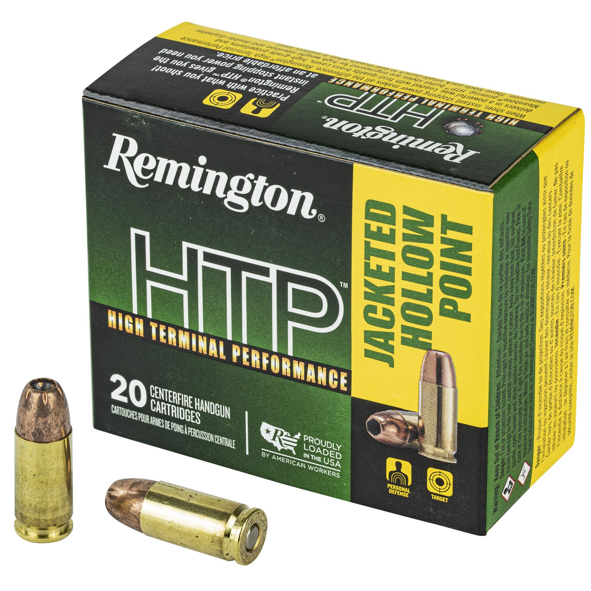 Remington HTP 9mm Luger Jacketed Hollow Point 115 Grain 20 Rounds