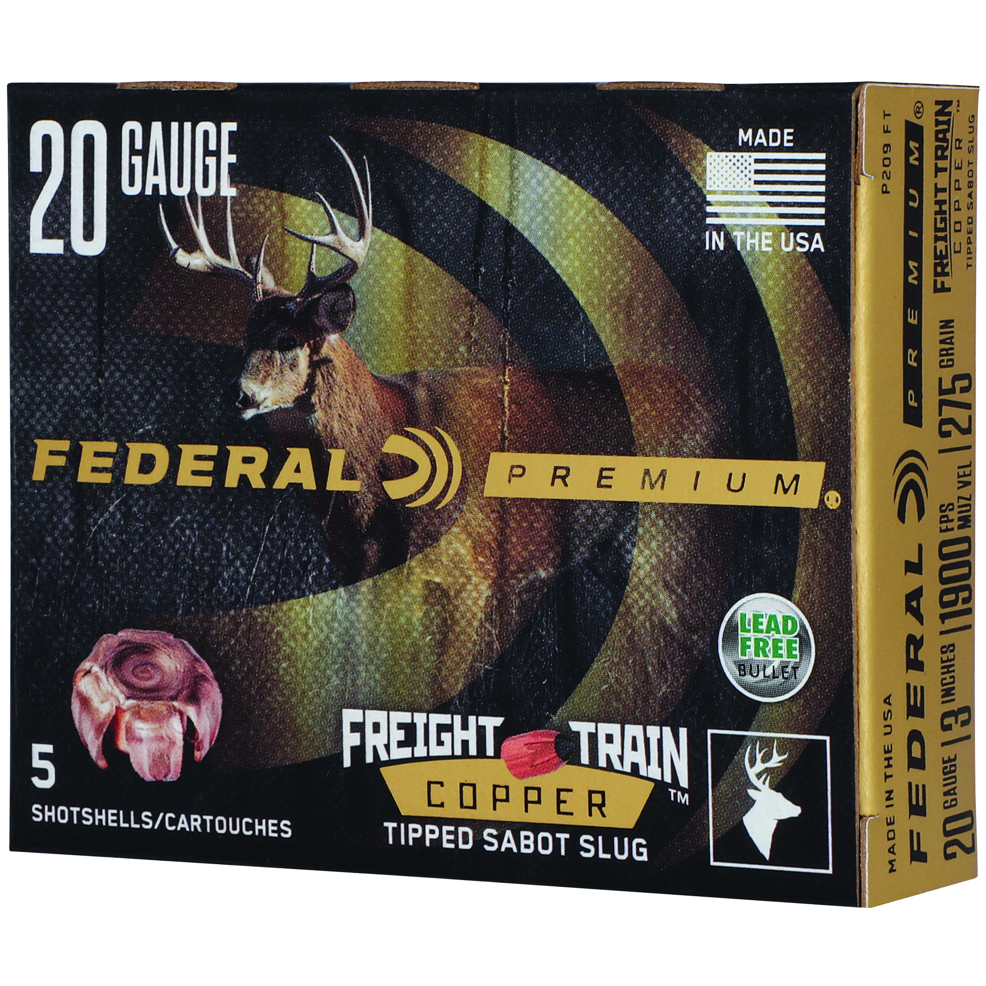 Federal P209FT Premium Freight Train 20Gauge 3" SlugShot 5 Per Box/10 Case