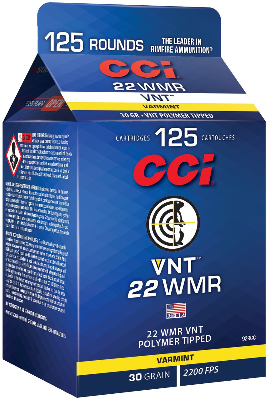 CCI Pour Pack 22 WMR Varmint Tipped 30 Grain 125 Rounds