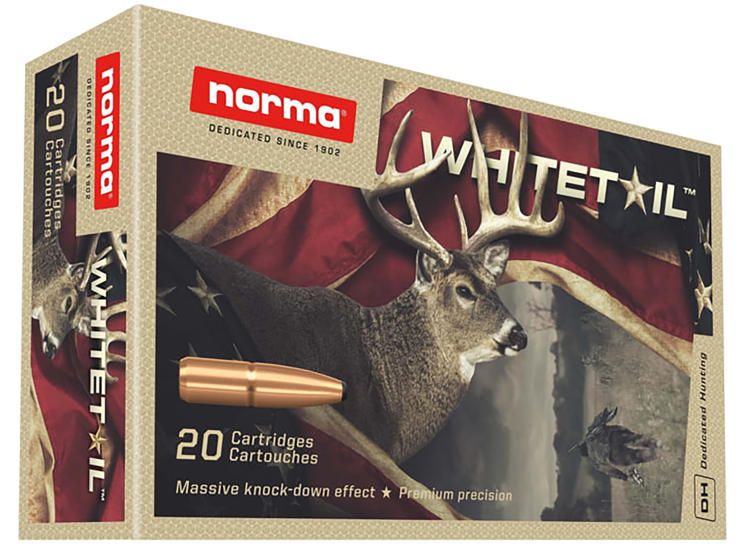 Norma Ammunition 20169562 Dedicated Hunting Whitetail 270Win 130gr Pointed Soft Point 20 Rounds