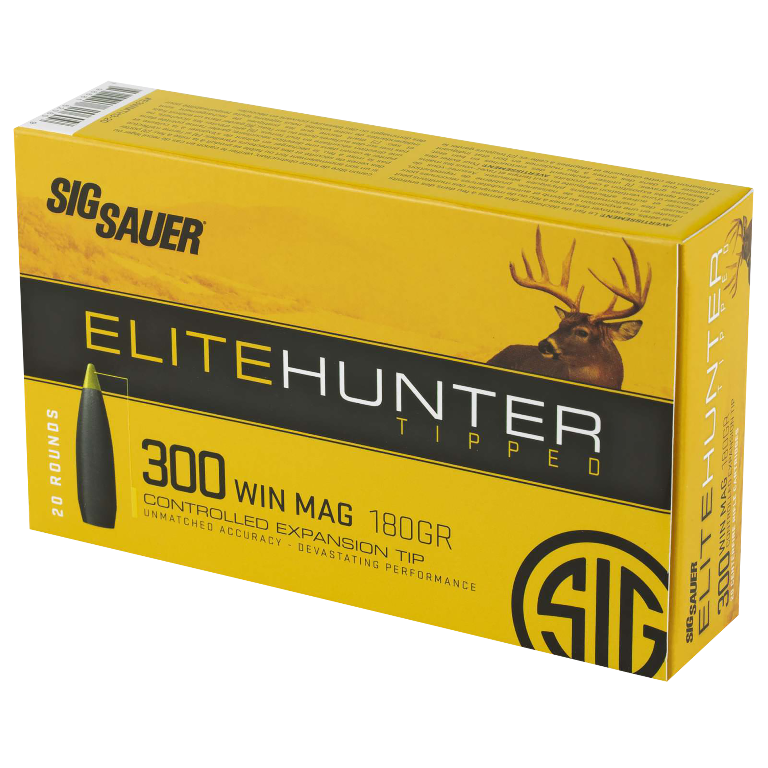 Sig Sauer Elite Hunting 300 Winchester Magnum Nosler AccuBond 180 Grain 20 Rounds