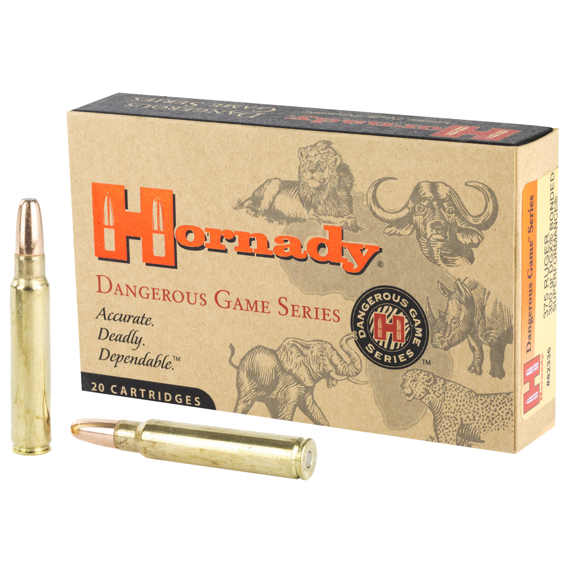 Hornady, Dangerous Game, 375 Ruger, Dgx bonded, 300 Grain, 20 Rounds