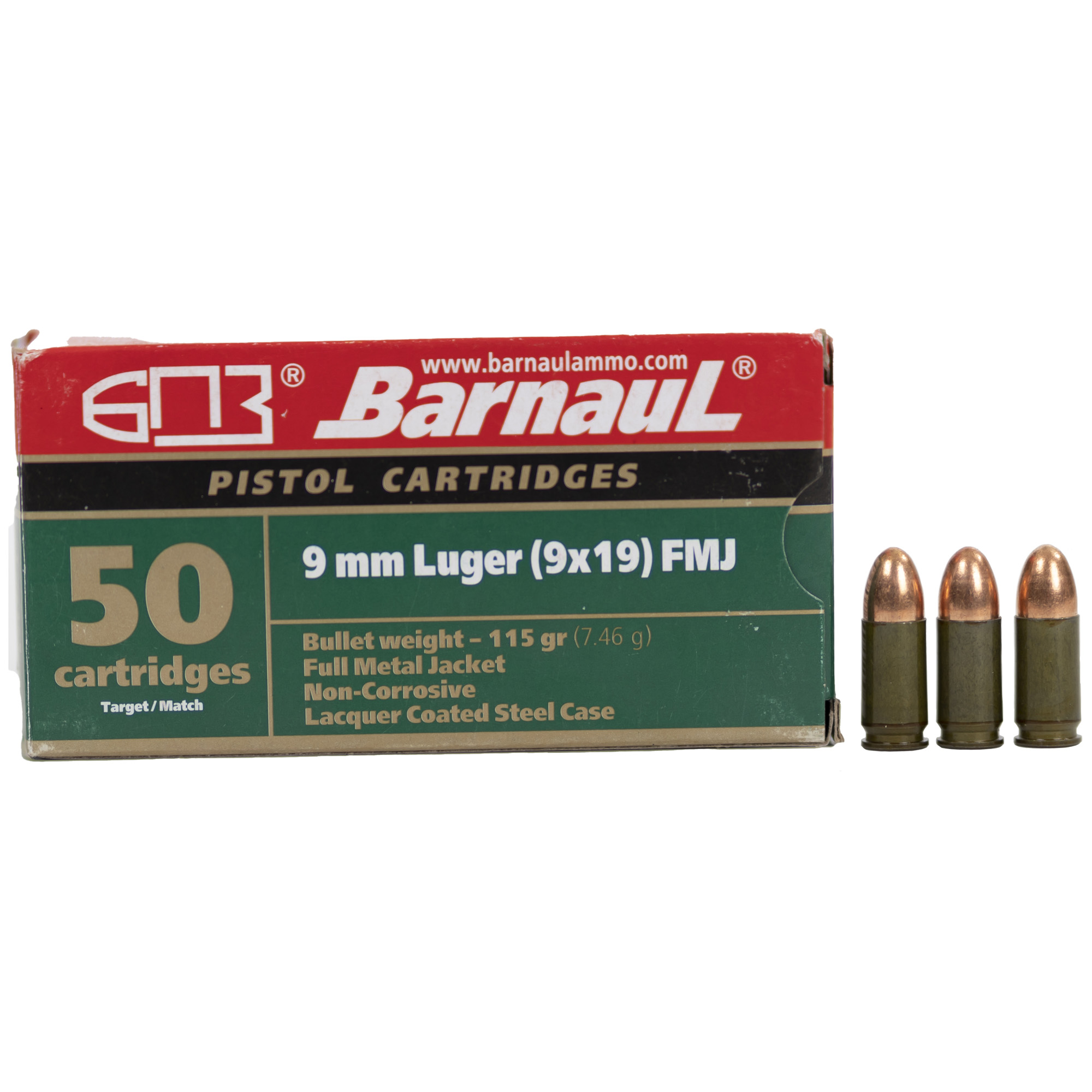 Barnaul 9mm Luger 115gr Fmj 50 Rounds