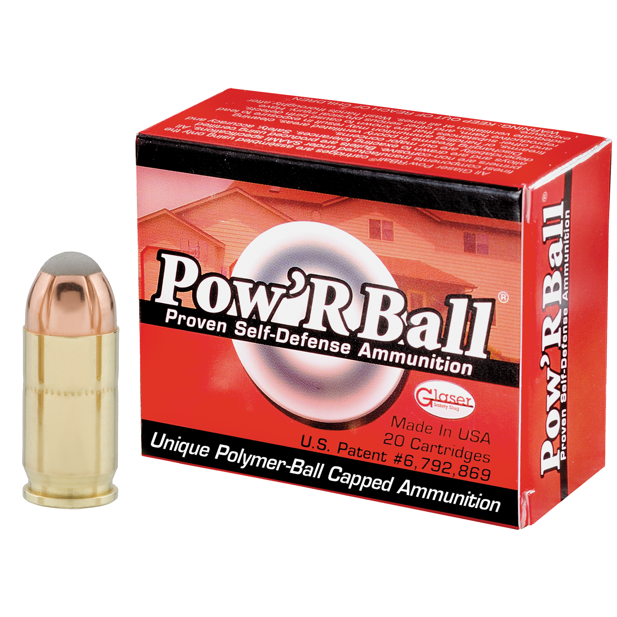 Glaser Pow'RBall Handgun Ammunition  .380 ACP 70 gr JHP 1100 fps 20/box