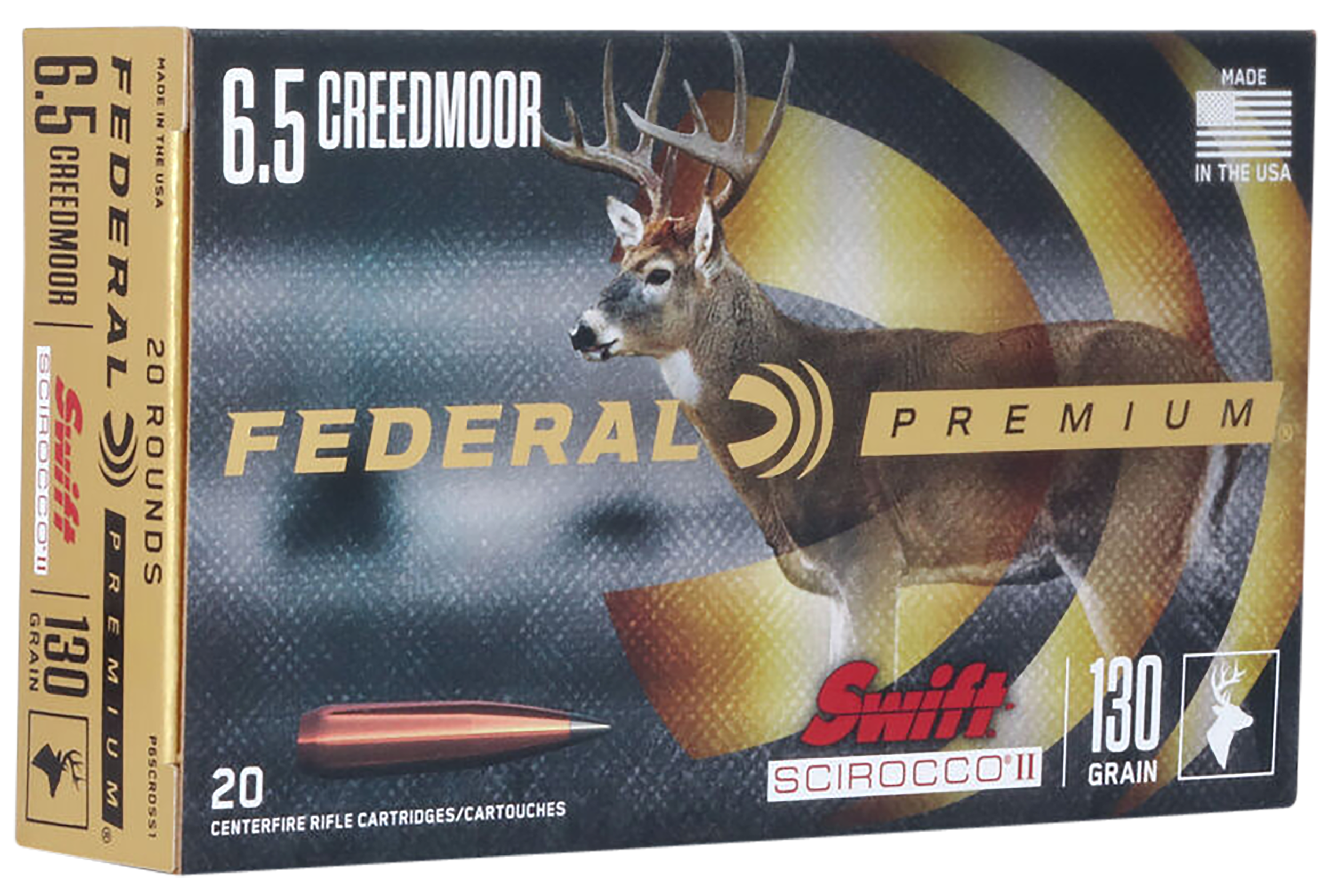 Federal Premium 6.5 Creedmoor Swift Scirocco II 130 Grain 20 Rounds