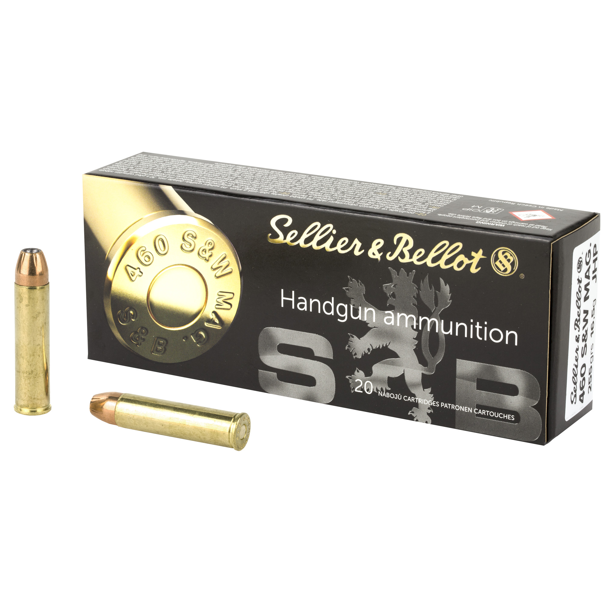 Sellier & Bellot, 460 S&w Magnum, Jacketed Hollow Point, 255 Grain, 20 Rounds
