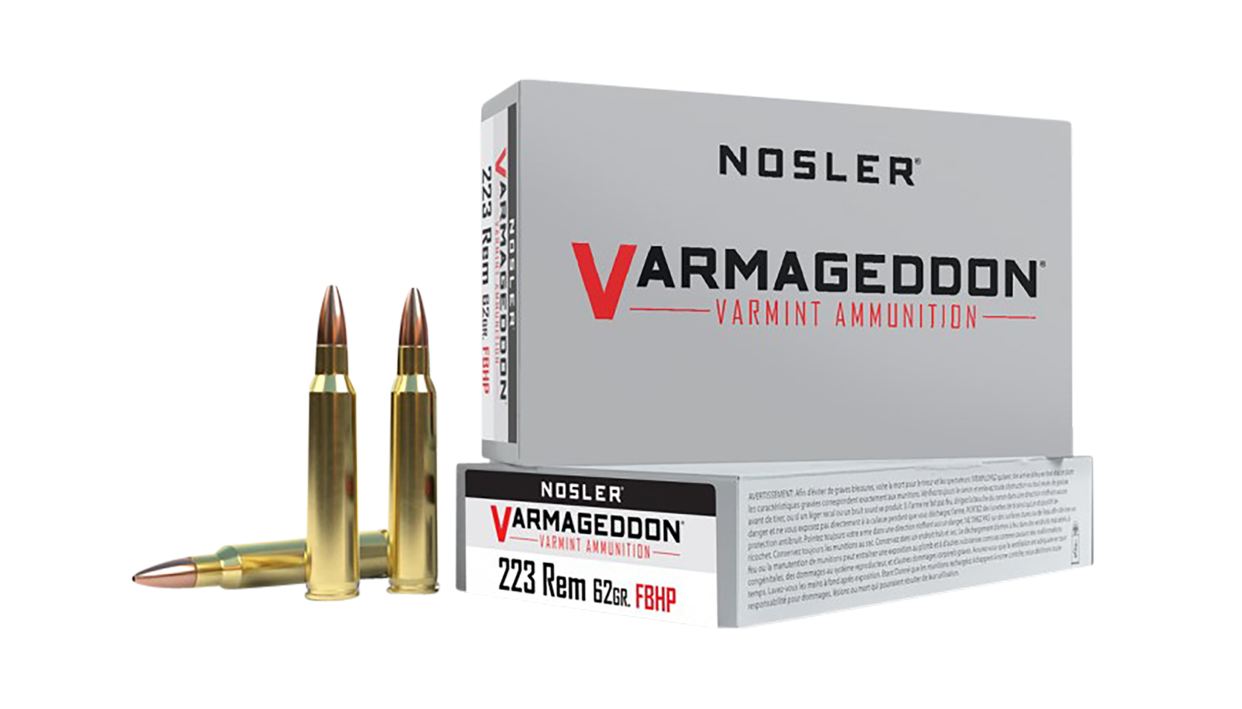 Nosler Varmageddon 223 Remington Vg Hollow Point Flat Base 62 Grain 20 Rounds