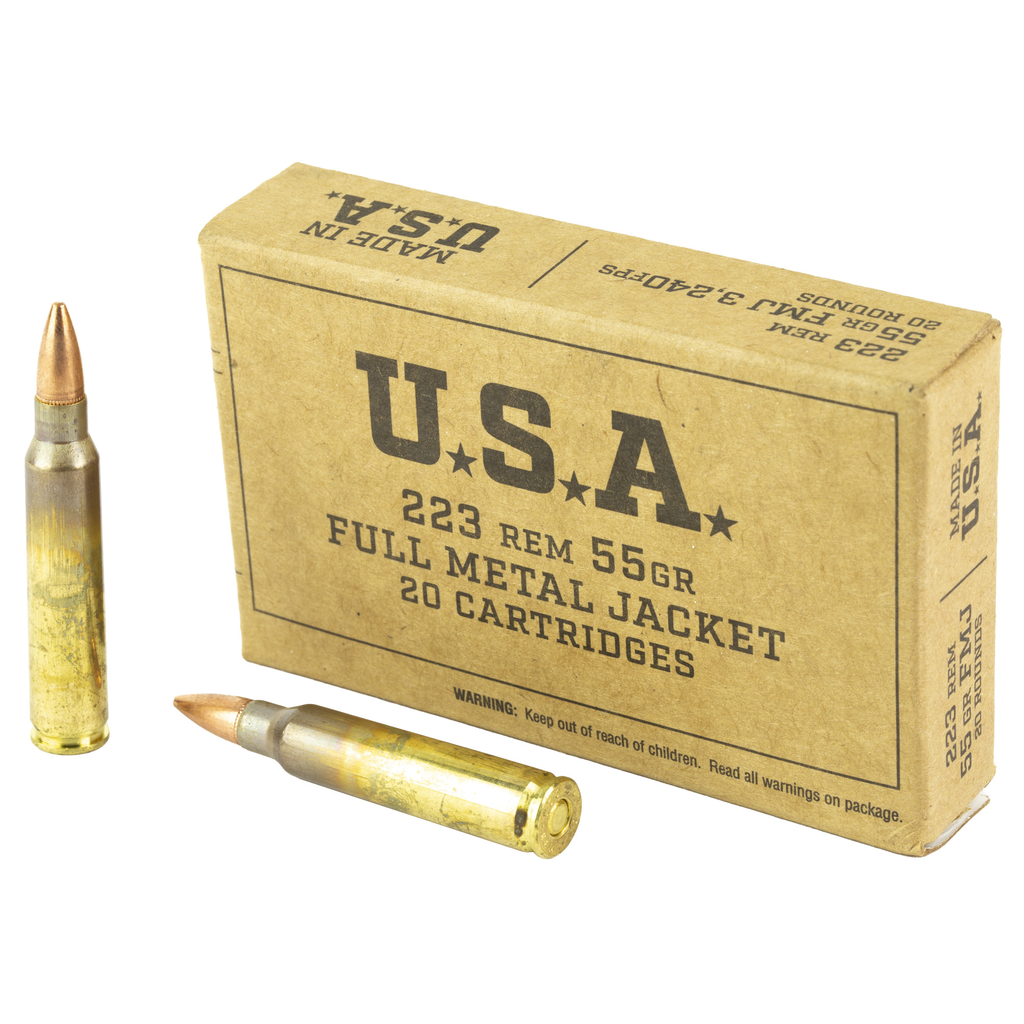 Winchester Lake City USA .223 Remington Full Metal Jacket 55 Grain 20 Rounds