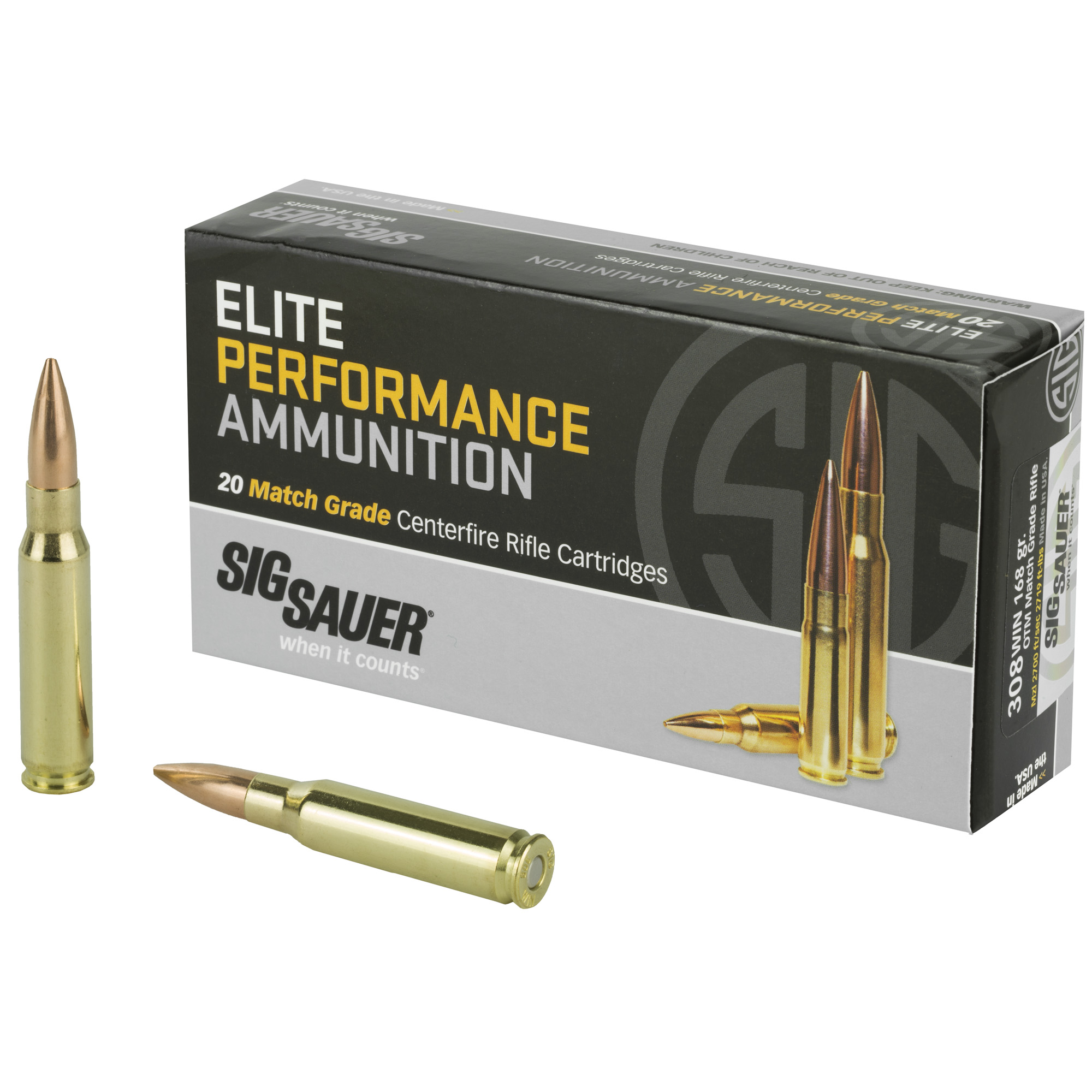 Sig Sauer Marksman Elite .308 Winchester Open Tip Match 168 Grain 20 Rounds