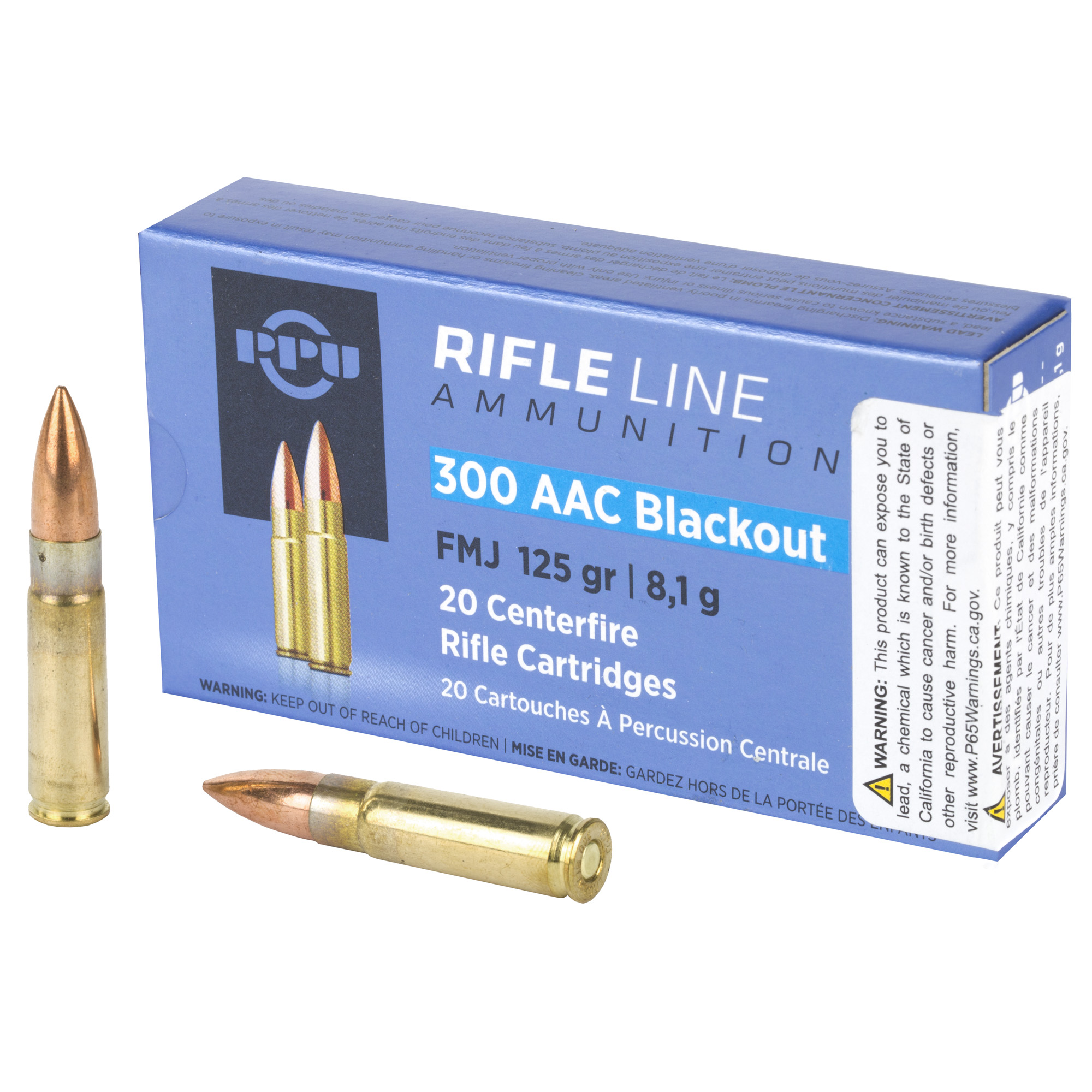 Prvi Partisan PPU PP300BF 300 AAC Blackout Full Metal Jacket 125 Grain 20 Rounds
