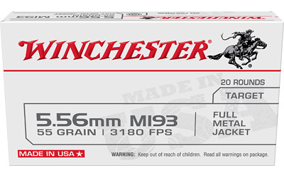 Winchester Win USA 5.56x45 NATO Full Metal Jacket 55 Grain 20 Rounds