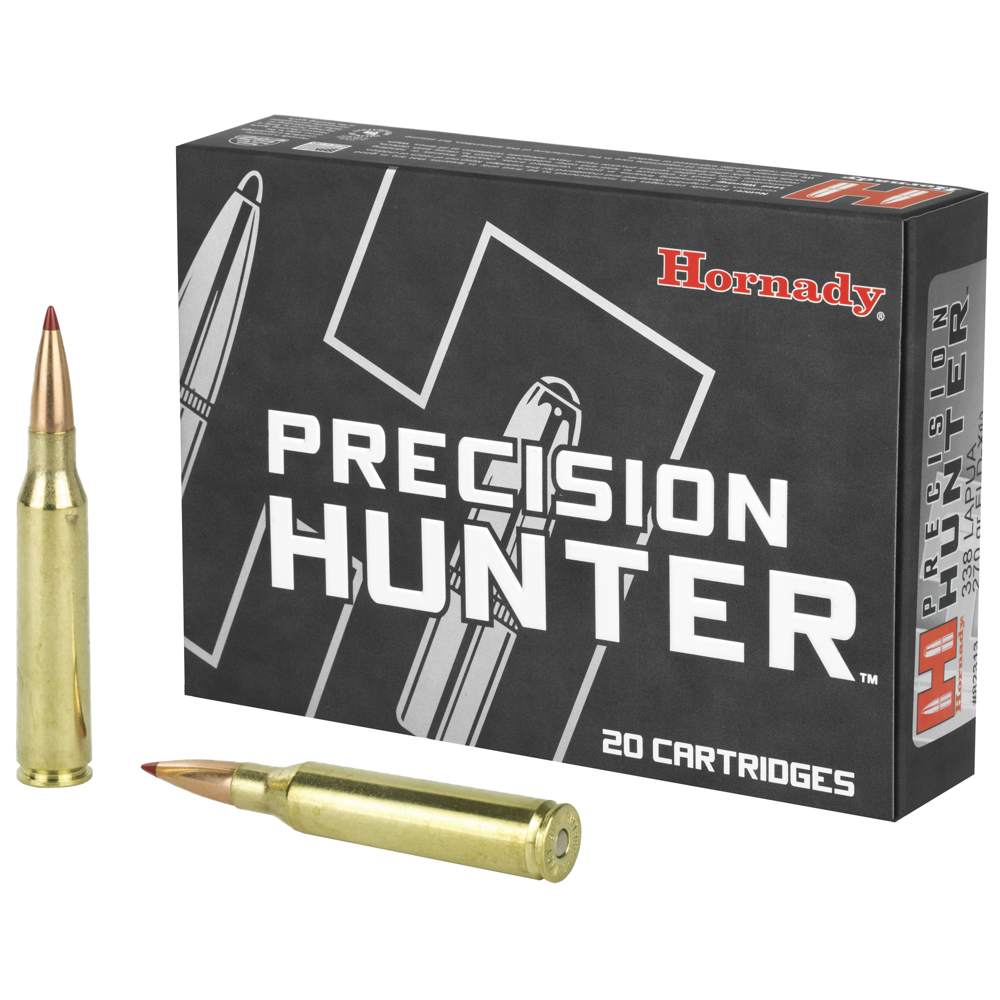 Hornady, Precision Hunter, 338 Lapua Magnum, Eld X, 270 Grain, 20 Rounds