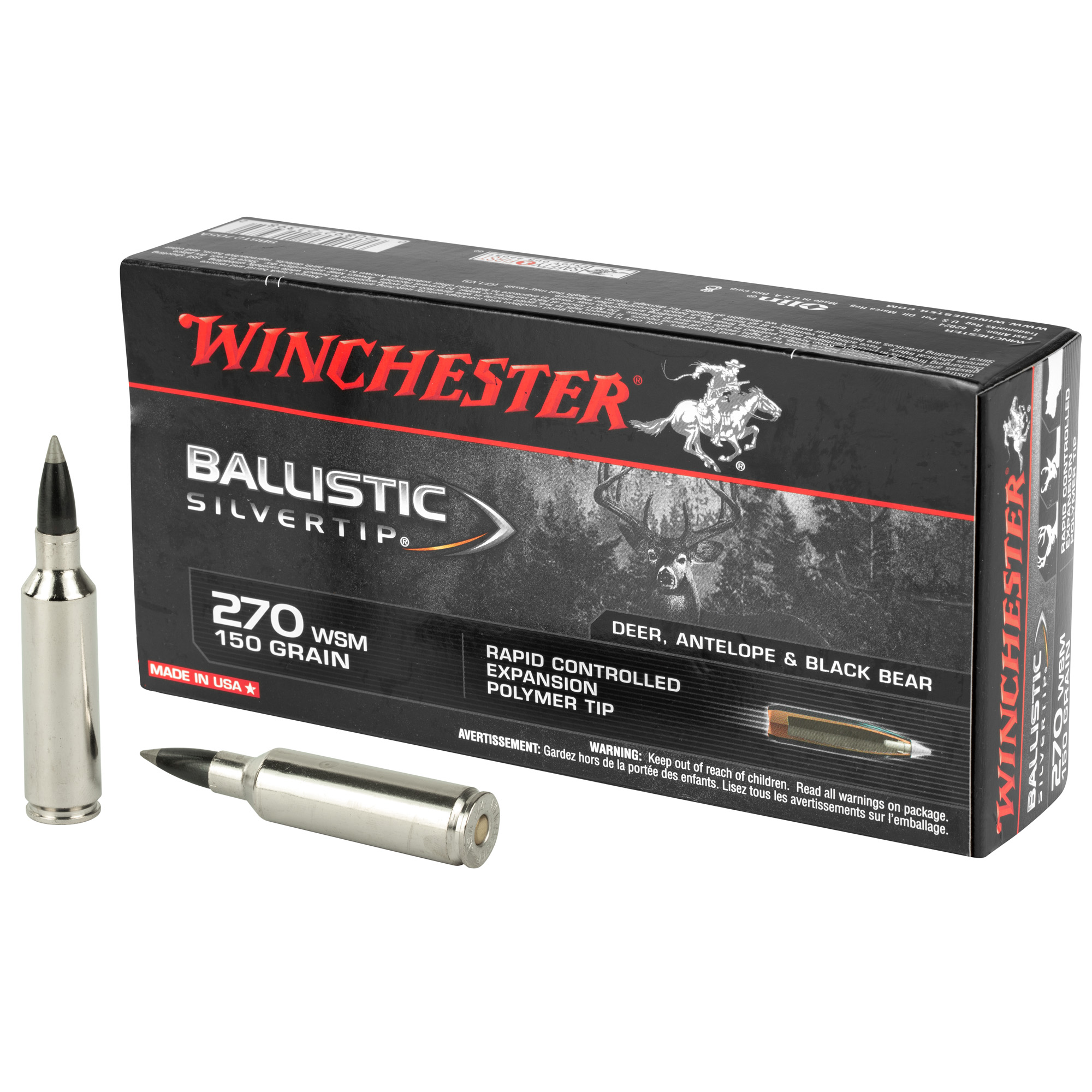 Winchester Ballistic Silvertip 270 Winchester Short Magnum 150 Grain 20 Rounds
