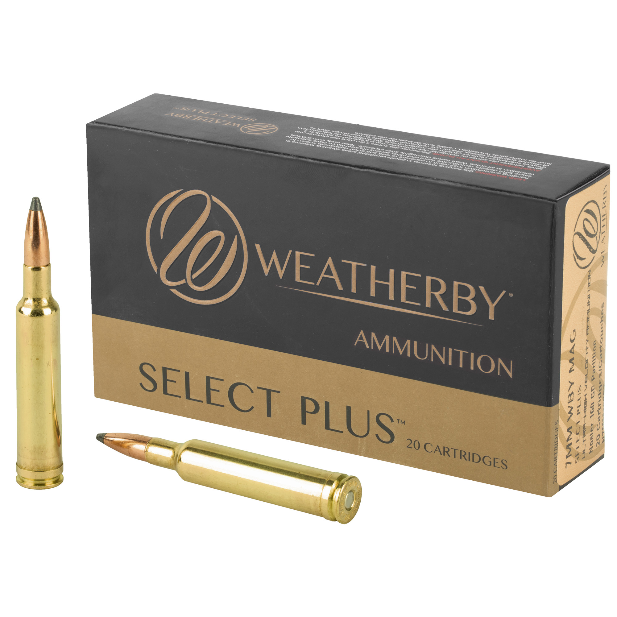 Weatherby N7MM160PT 7mm Weatherby Magnum Nosler Spitzer Partition 160 Grain 20 Rounds