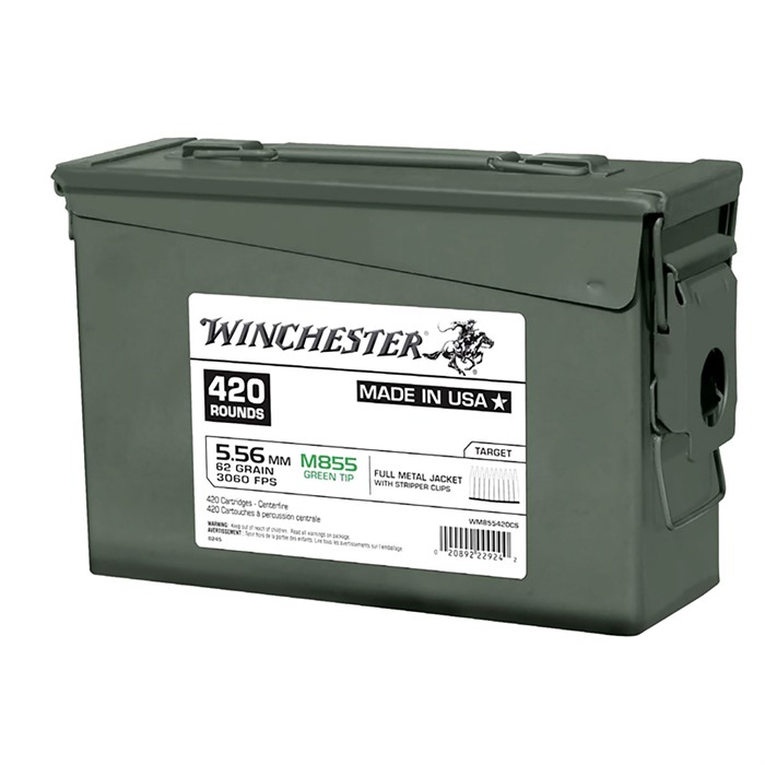 Winchester WM855 5.56x45mm NATO Full Metal Jacket 62 Grain 420 Rounds