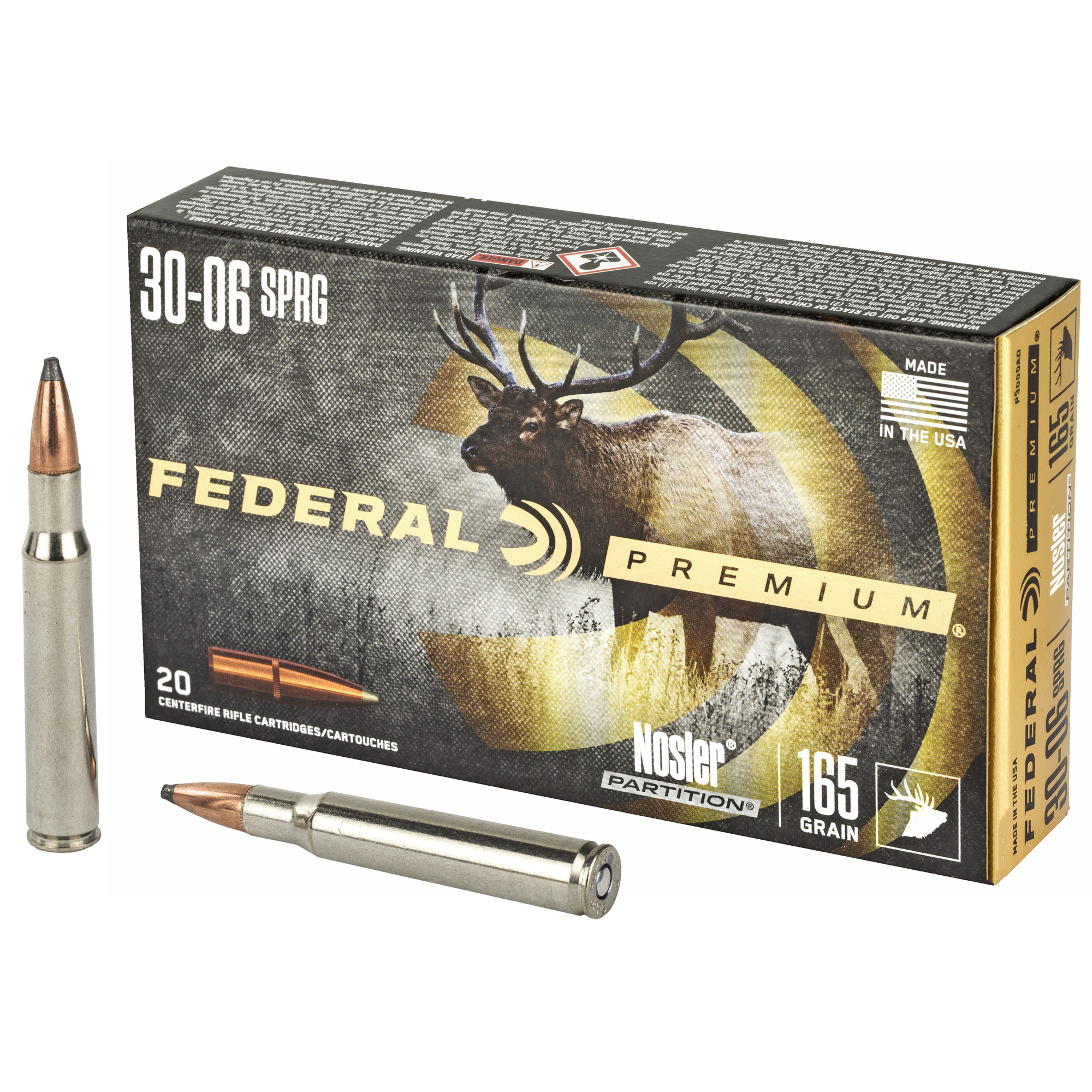 Federal Vital-Shok 30-06 Springfield Trophy Bonded Tip 165 Grain 20 Rounds