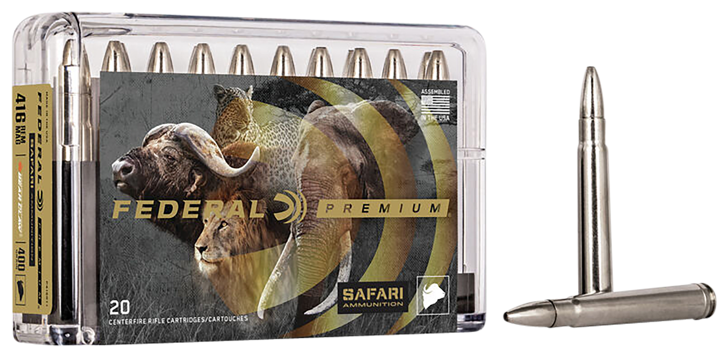 Federal Premium Cape-Shok 416 Remington Magnum Trophy Bonded Bear Claw 400 Grain 20 Rounds