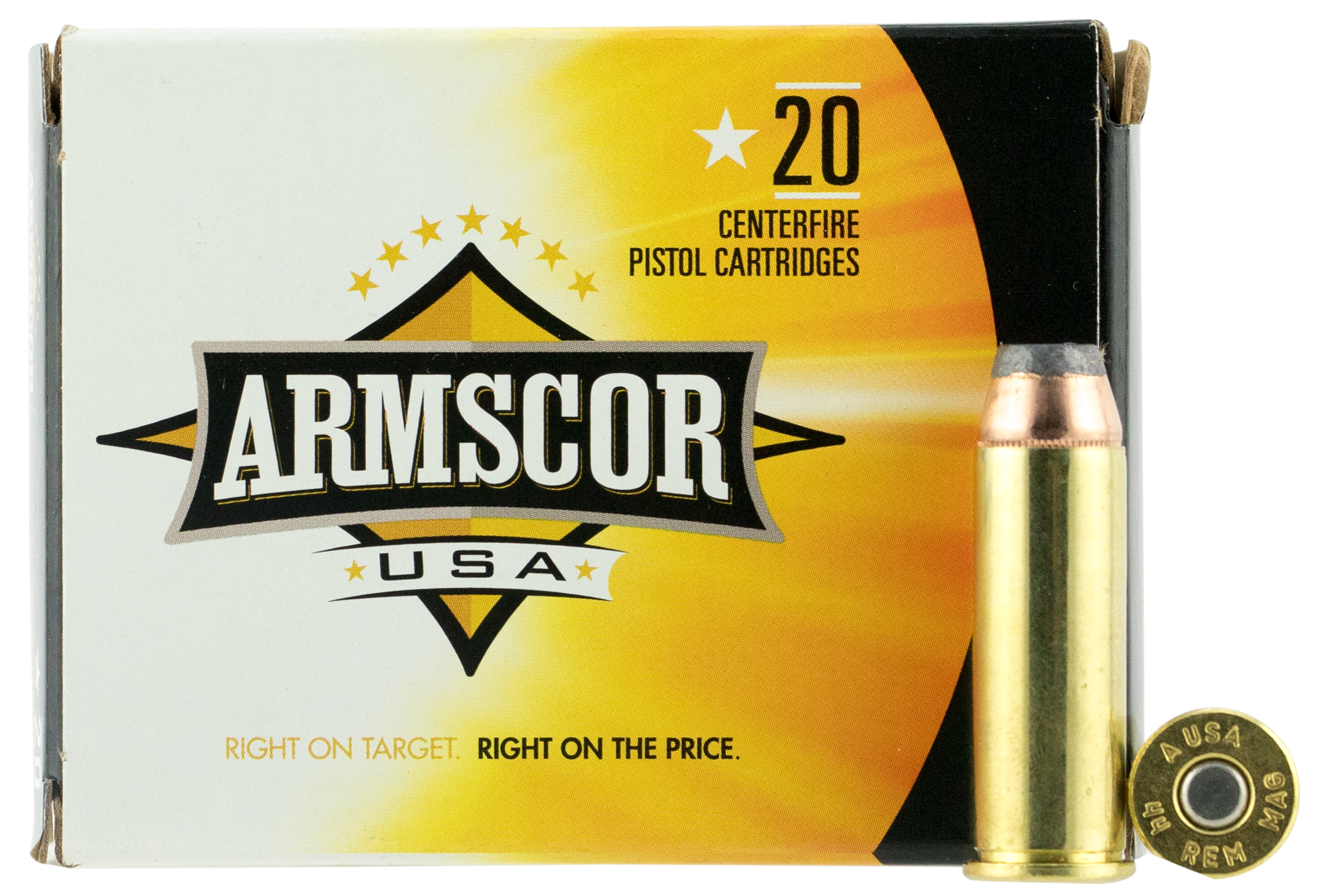 Armscor Defense Pistol Ammo 44 Remington Magnum Jacketed Hollow Point 240 Grain 20 Rounds