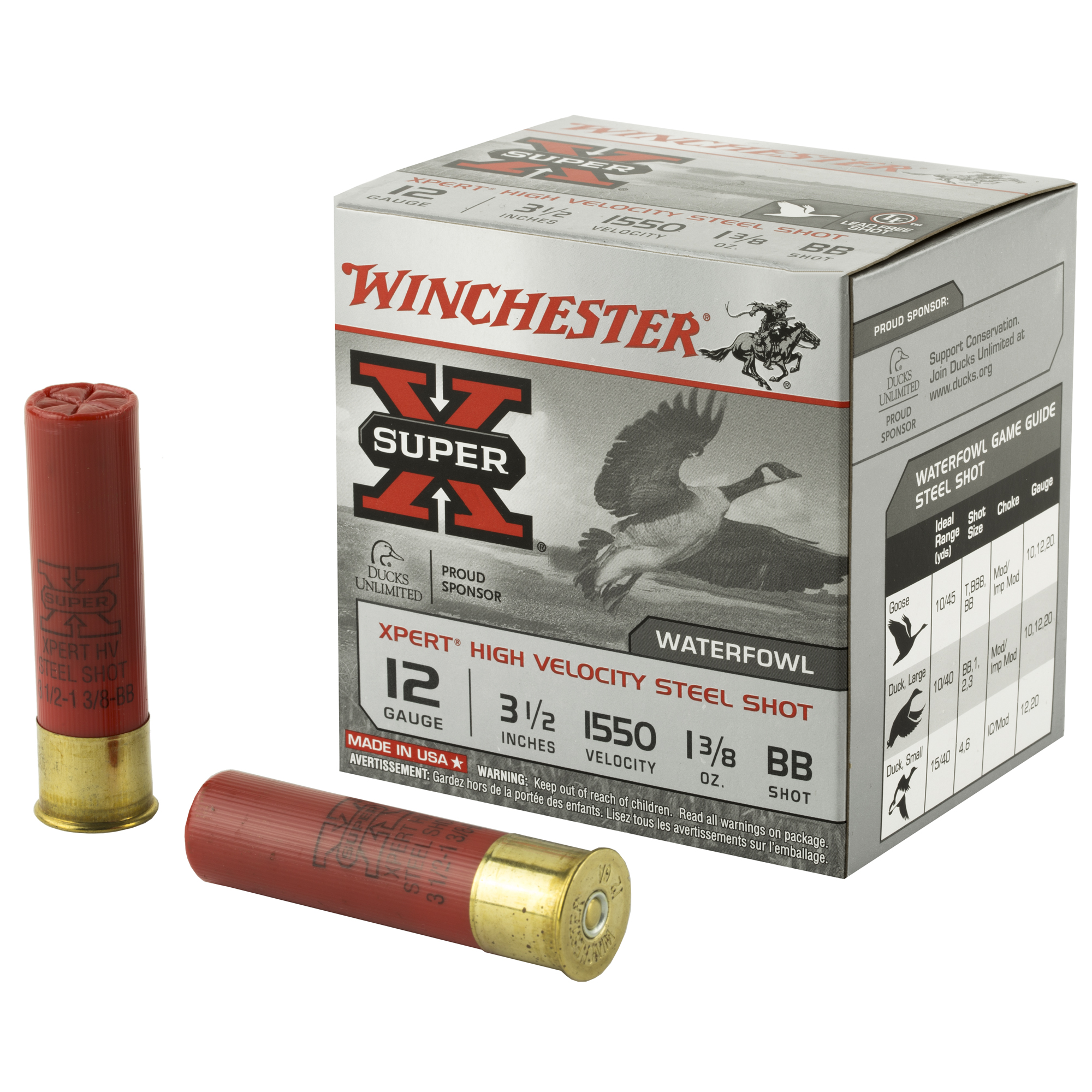 Winchester Super-X Xpert Hi-Velocity Steel 12 Gauge BB Shot 1 3/8 oz 25 Rounds