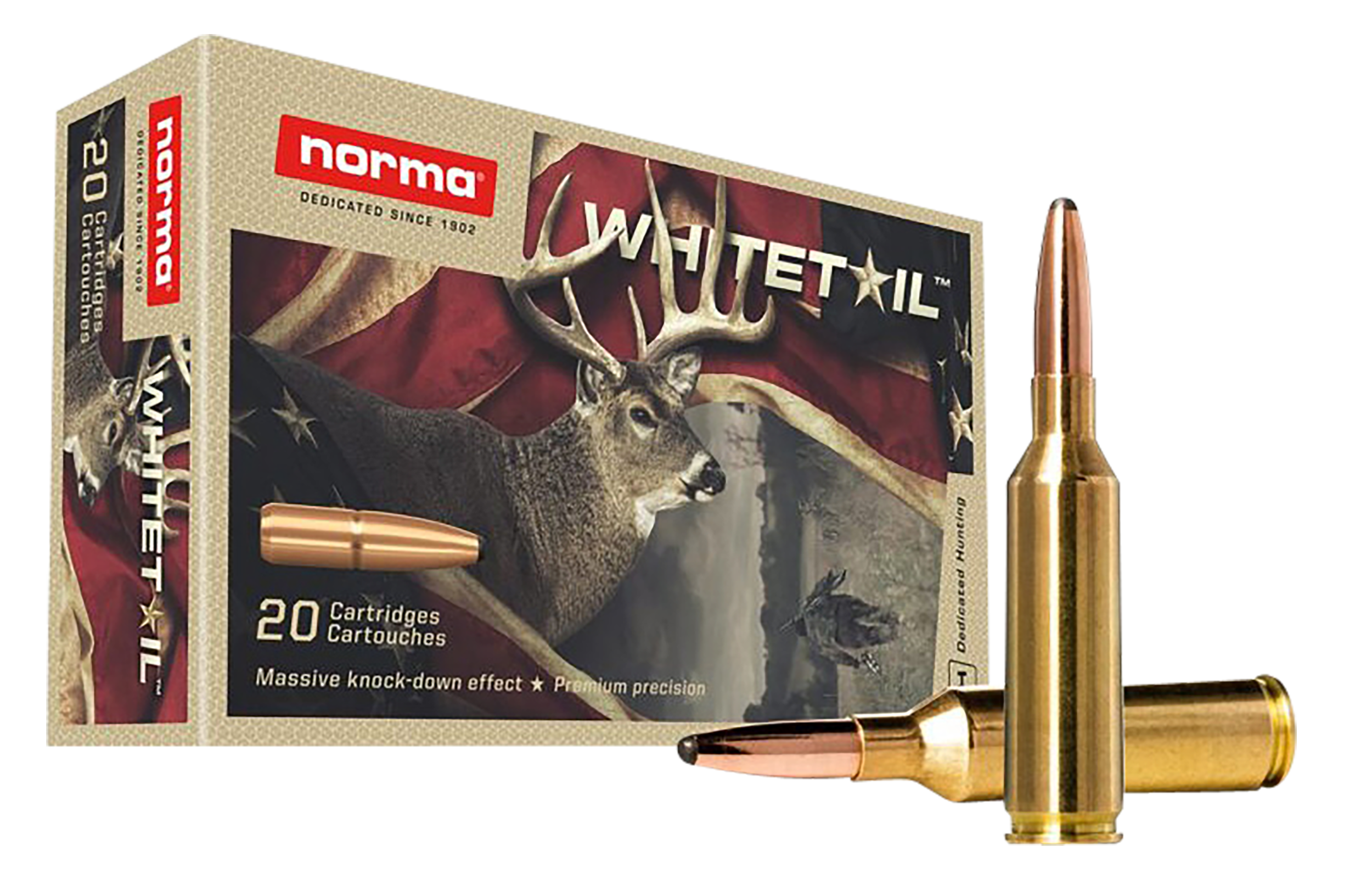 Norma Ammunition 20166592 Dedicated Hunting Whitetail 6.5PRC 140gr Pointed Soft Point 20 Rounds
