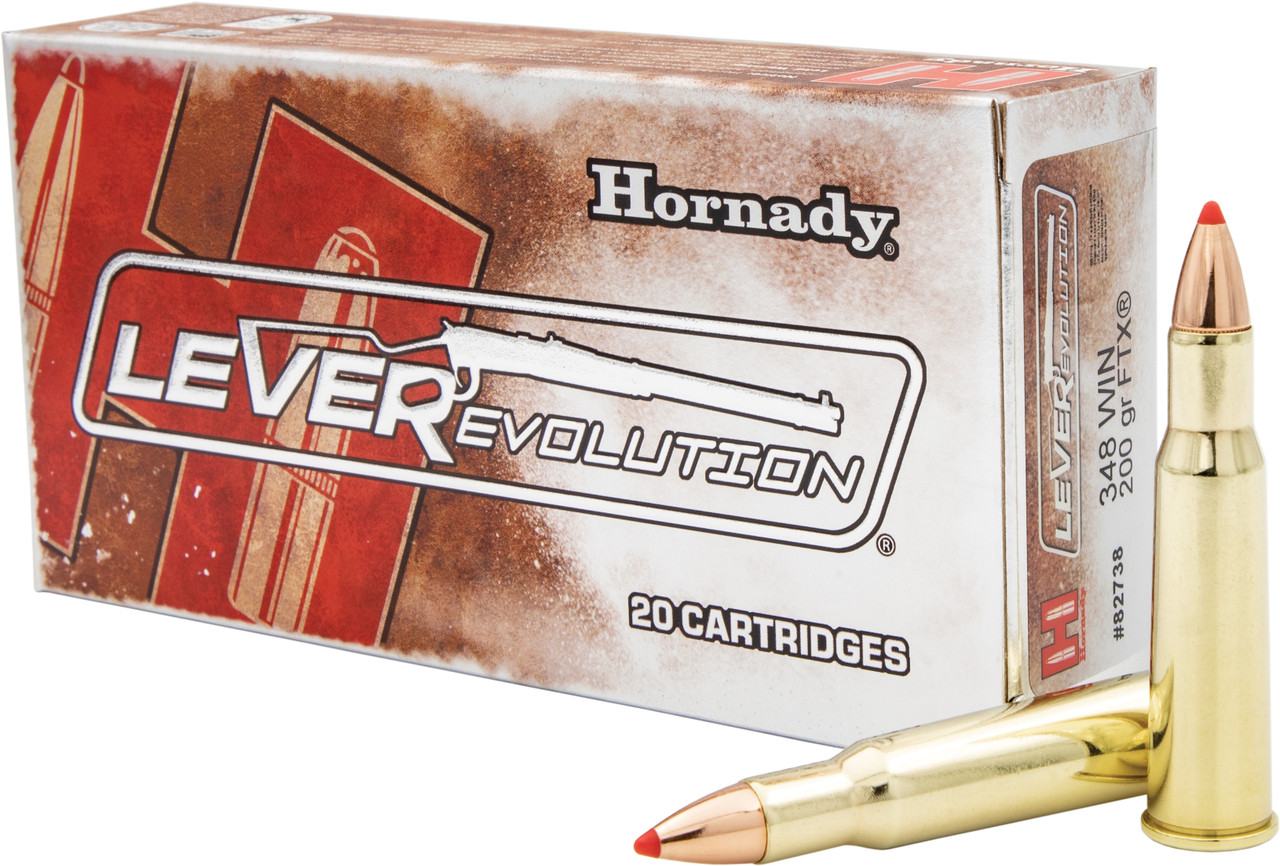 Hornady, Leverevolution, 348 Winchester, Flex Tip Expanding, 200 Grain, 20 Rounds