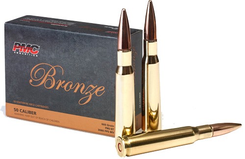PMC Bronze .50 BMG Rifle Ammo - 660 Grain | FMJ-BT | 10rd Box