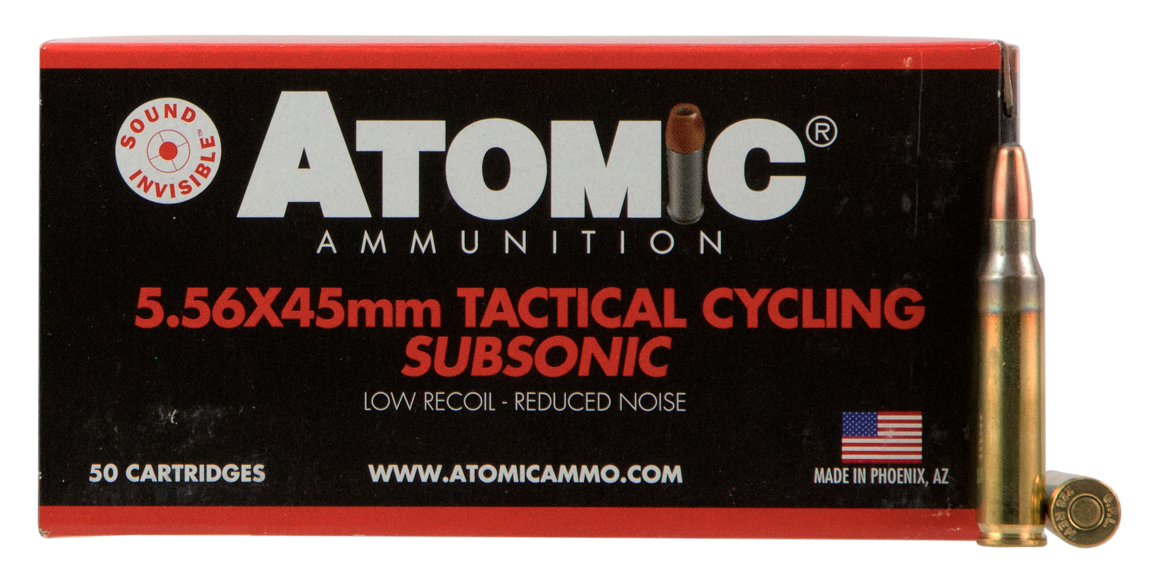 Atomic Ammunition 00408 Rifle Subsonic 5.56x45mmNATO 112gr Soft Point Round Nose 50 Rounds