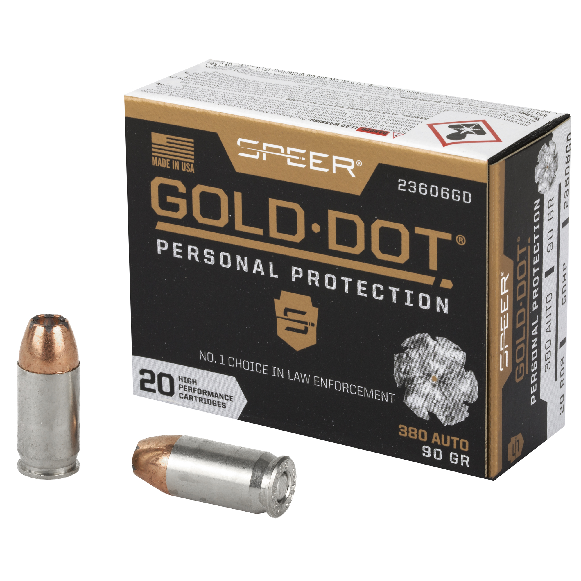 Speer Gold Dot Handgun Ammo 380 ACP 90 gr. HP 20 rd.
