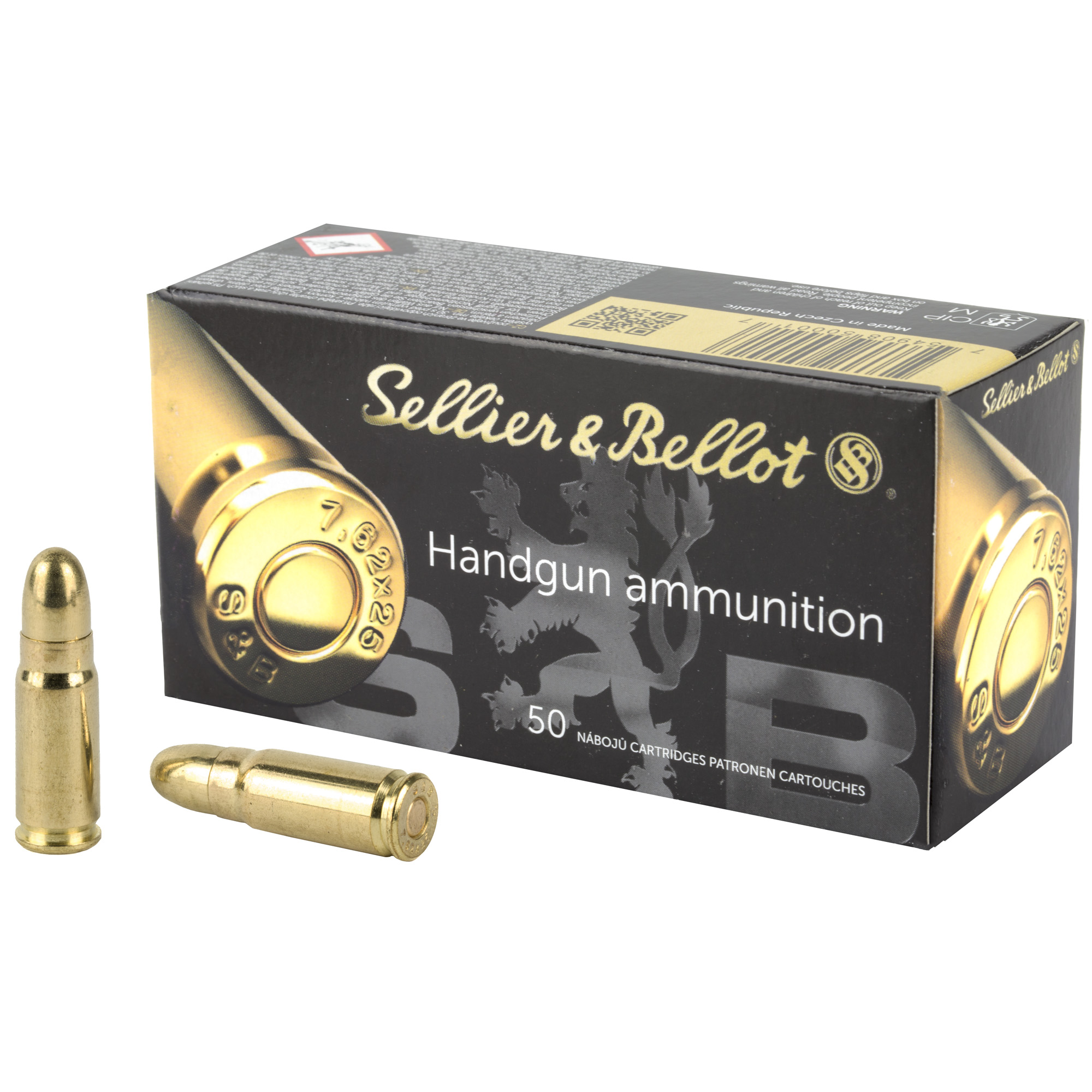 Sellier and Bellot 7.62x25mm Tokarev Full Metal Jacket 85 Grain 50 Rounds