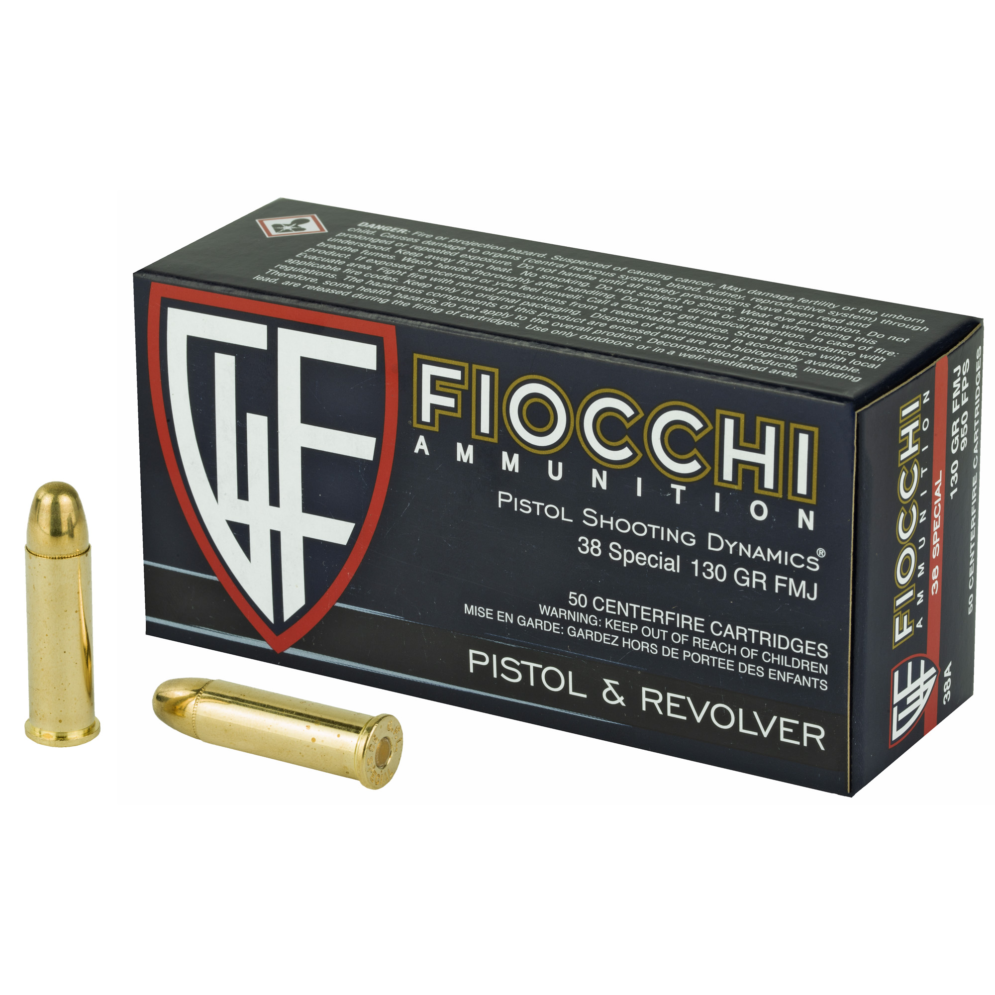 Fiocchi Shooting Dynamics 38 Special Full Metal Jacket 130 Grain 50 Rounds