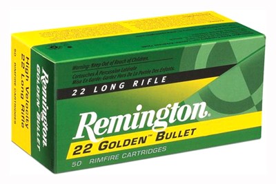 Remington Golden 22 Long Rifle Plated Round Nose Hollowpoint 40 Grain 50 Rounds