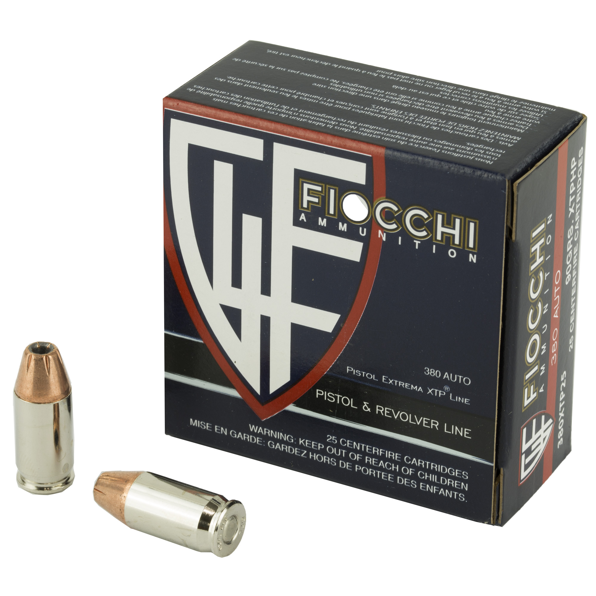 Fiocchi Hyperformance Defense 380 Acp Xtp Hollow Point 90 Grain 25 Rounds