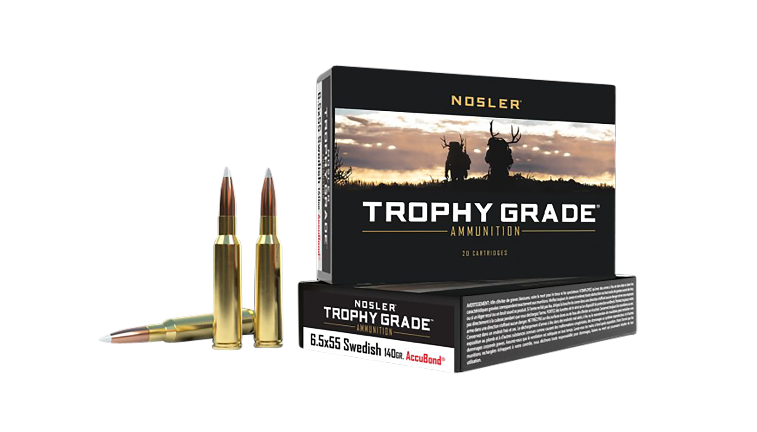 Nosler Trophy Grade 6.5x55 Mauser AccuBond Soft Point 140 Grain 20 Rounds