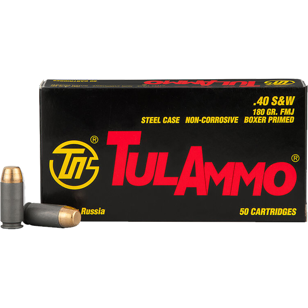 TUL AMMO .40 S&W STEEL CASE 180GR FMJ