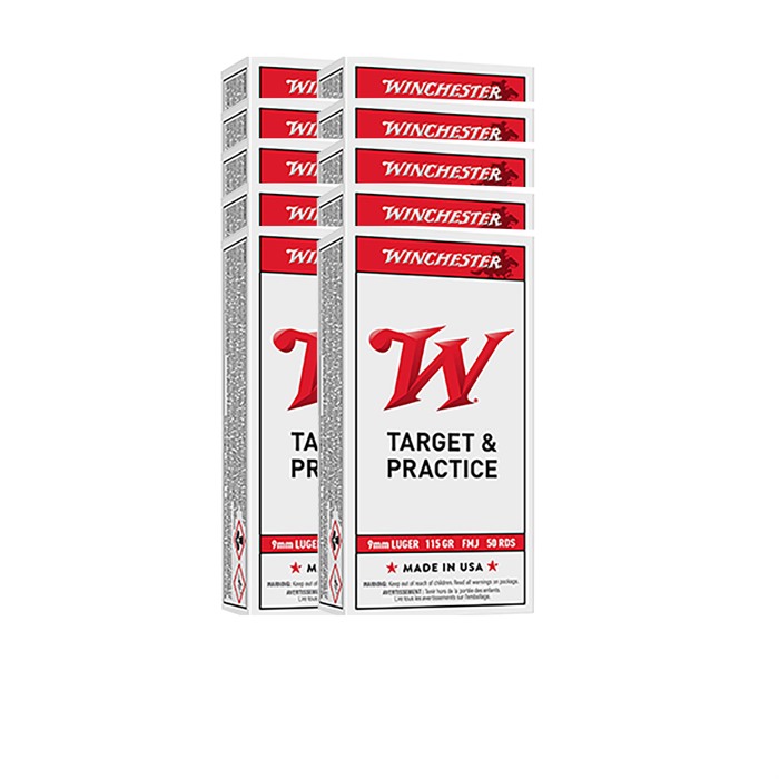 Winchester USA White Box 9mm Luger Full Metal Jacket 115 Grain 1000 Rounds