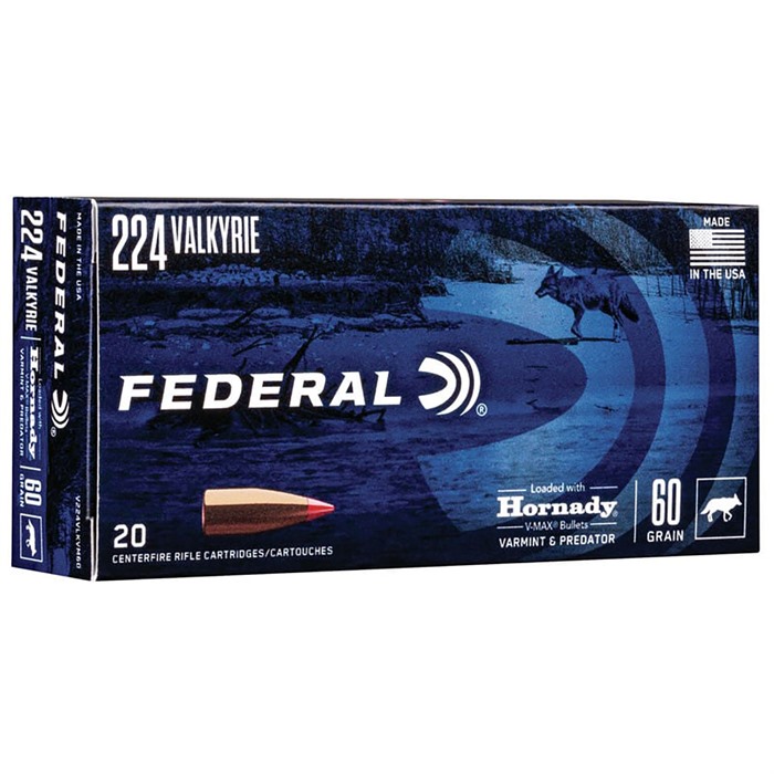 Federal 224 Valkyrie 60 Grain V-Max Polymer Tip 20 Rounds