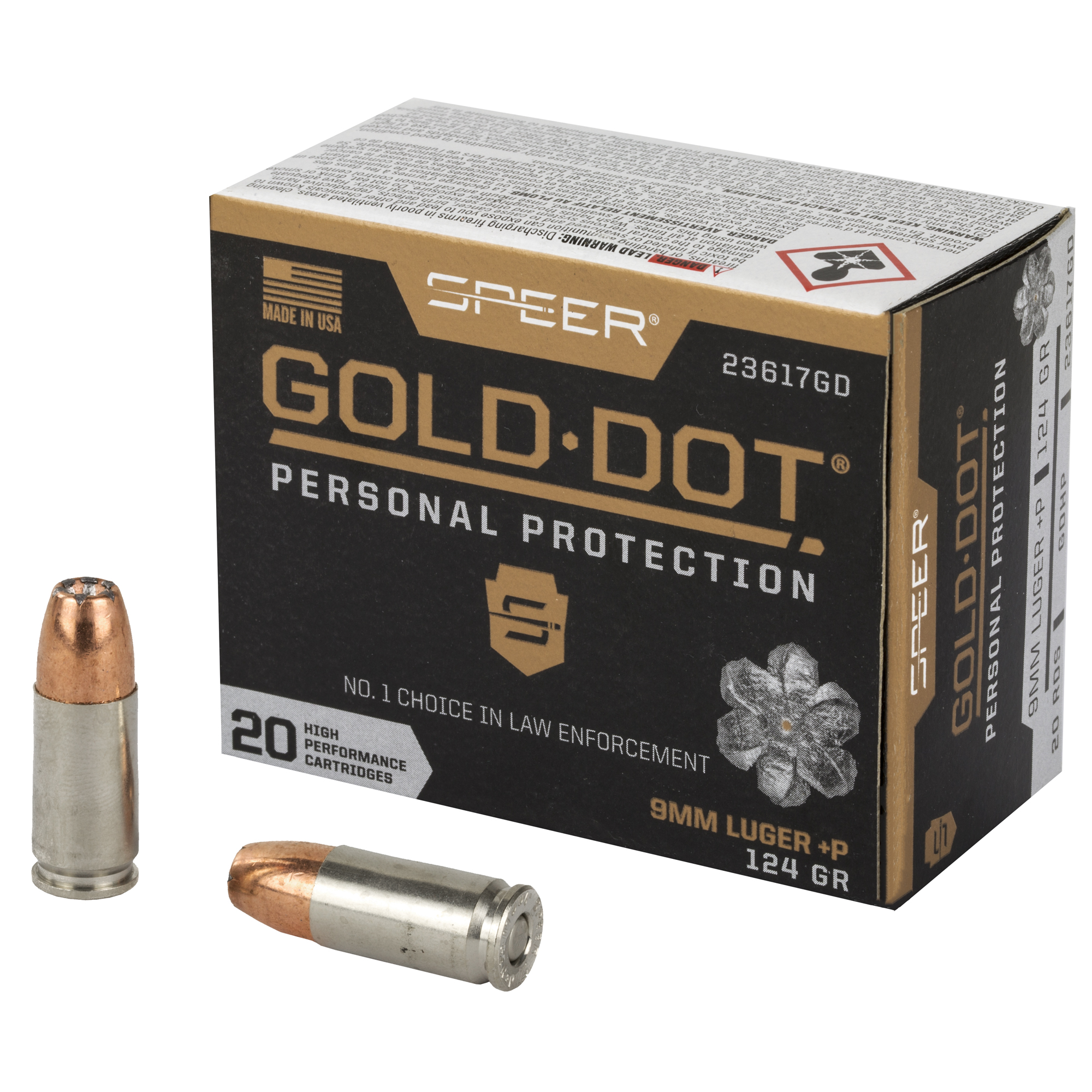 Speer Gold Dot Personal Protection 9mm Luger Hollow Point 124 Grain 20 Rounds
