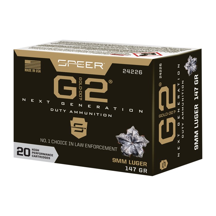 Speer Gold Dot G2 Pistol Ammo 9mm 147 gr. G2 20 rd.