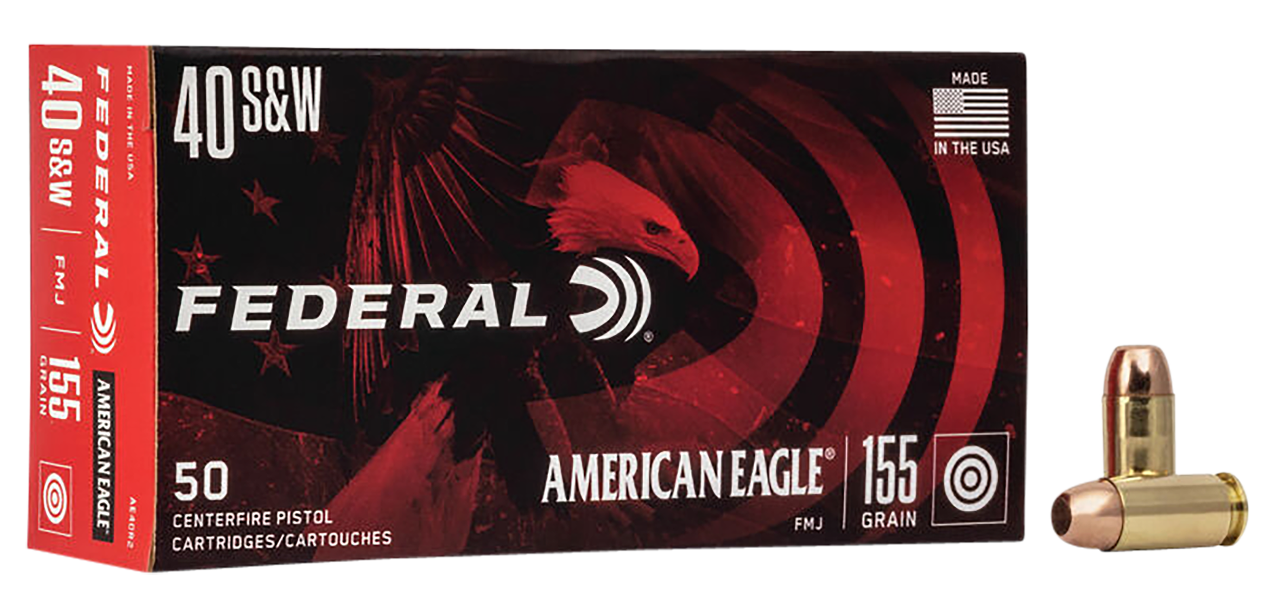Federal American Eagle 40 S&W FMJ 155 Grain 50 Rounds