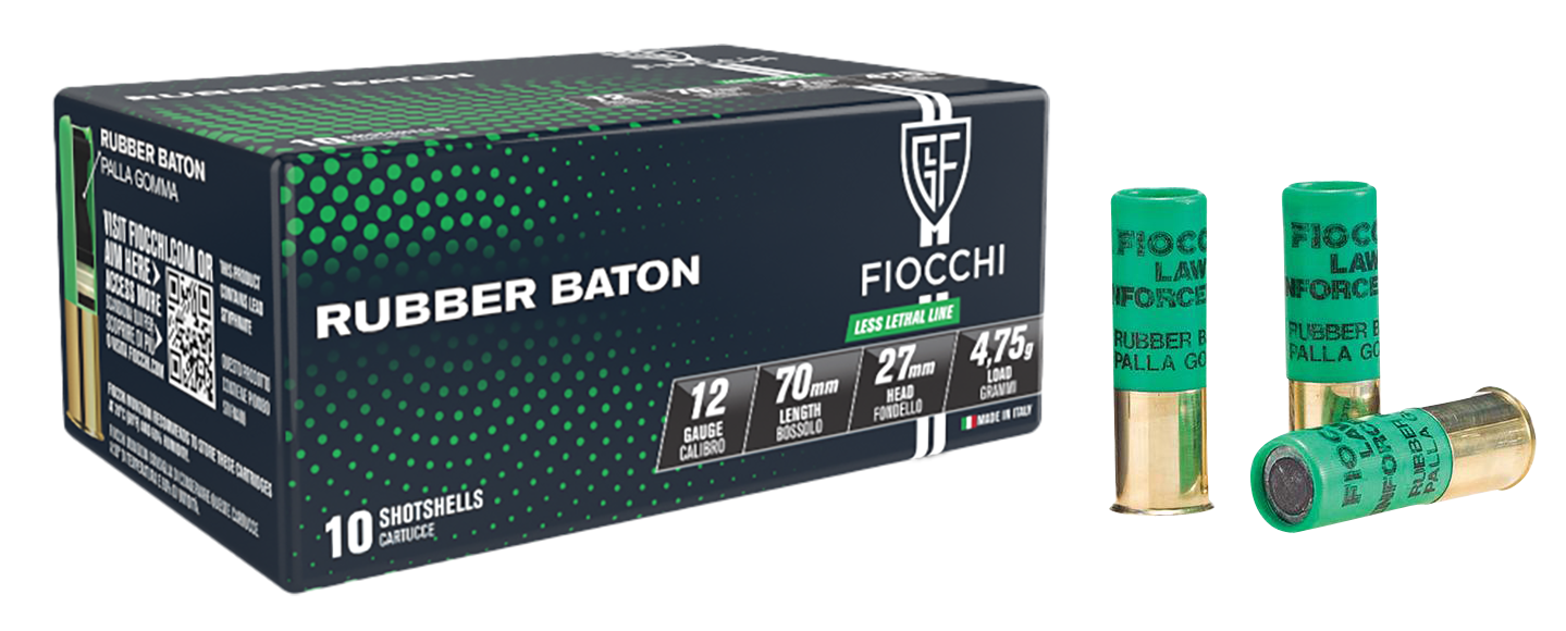 Fiocchi 12Leba10 Rubber Baton Home Defense 12 Gauge Rubber Baton Slug 1 oz 10 Rounds